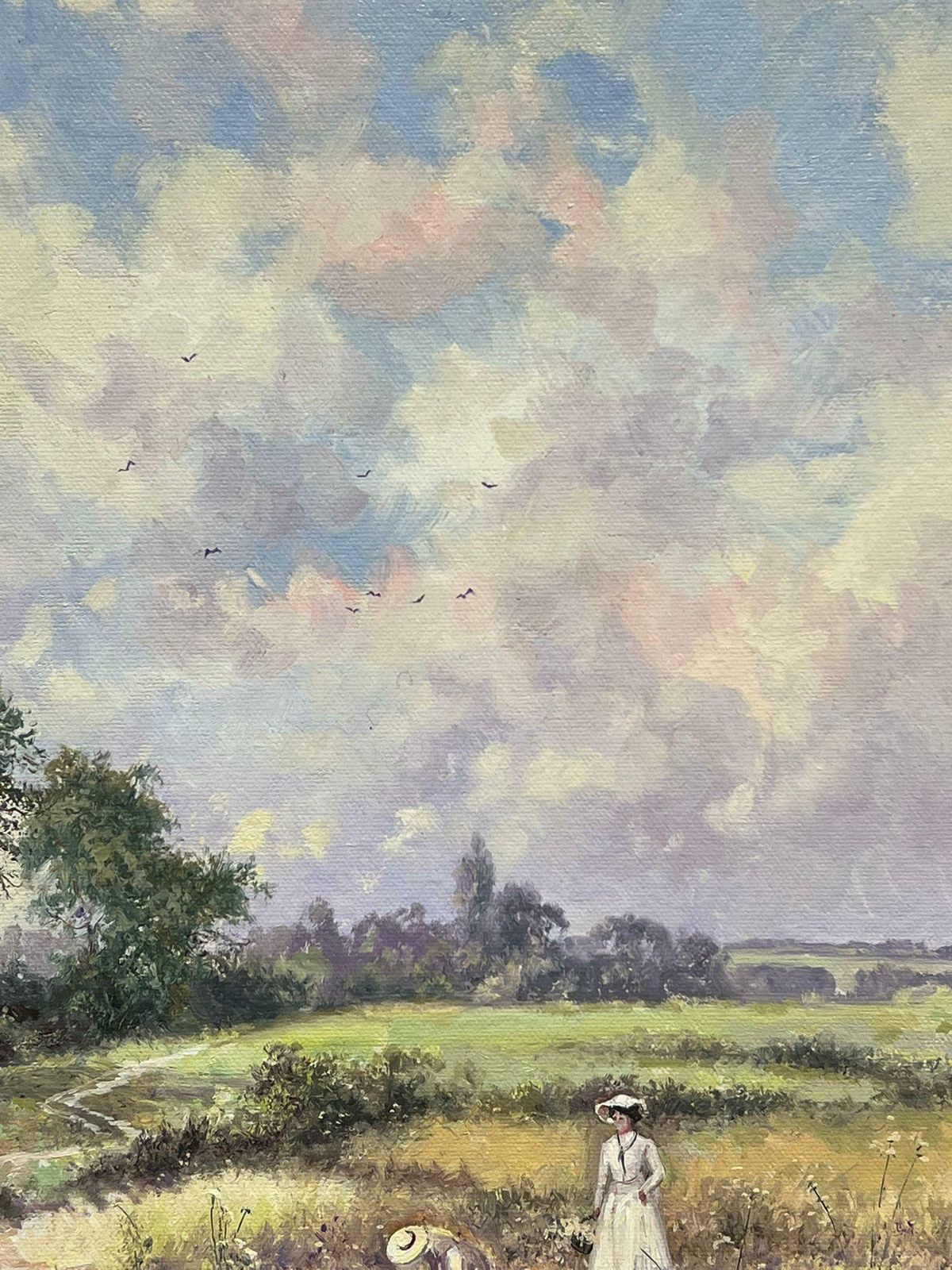 Paul Morganladies In Poppy Meadow Picking Wild Flowers Signed Impressionist Oil Painting20th Century photo 1400.0