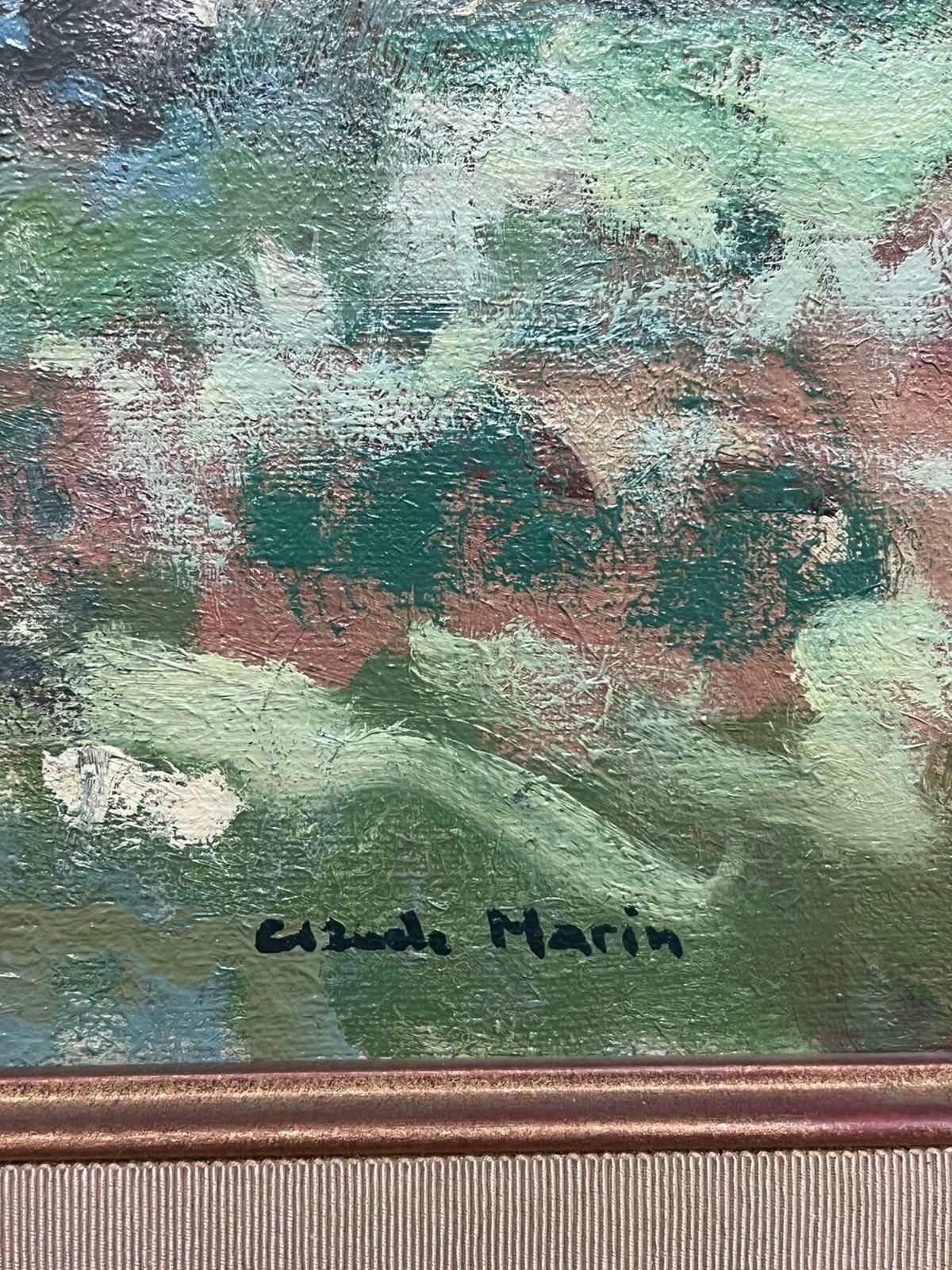 Claude Marinbright Green Impressionist Landscape With Figure In Dunes Mid 20th Century photo 890.0