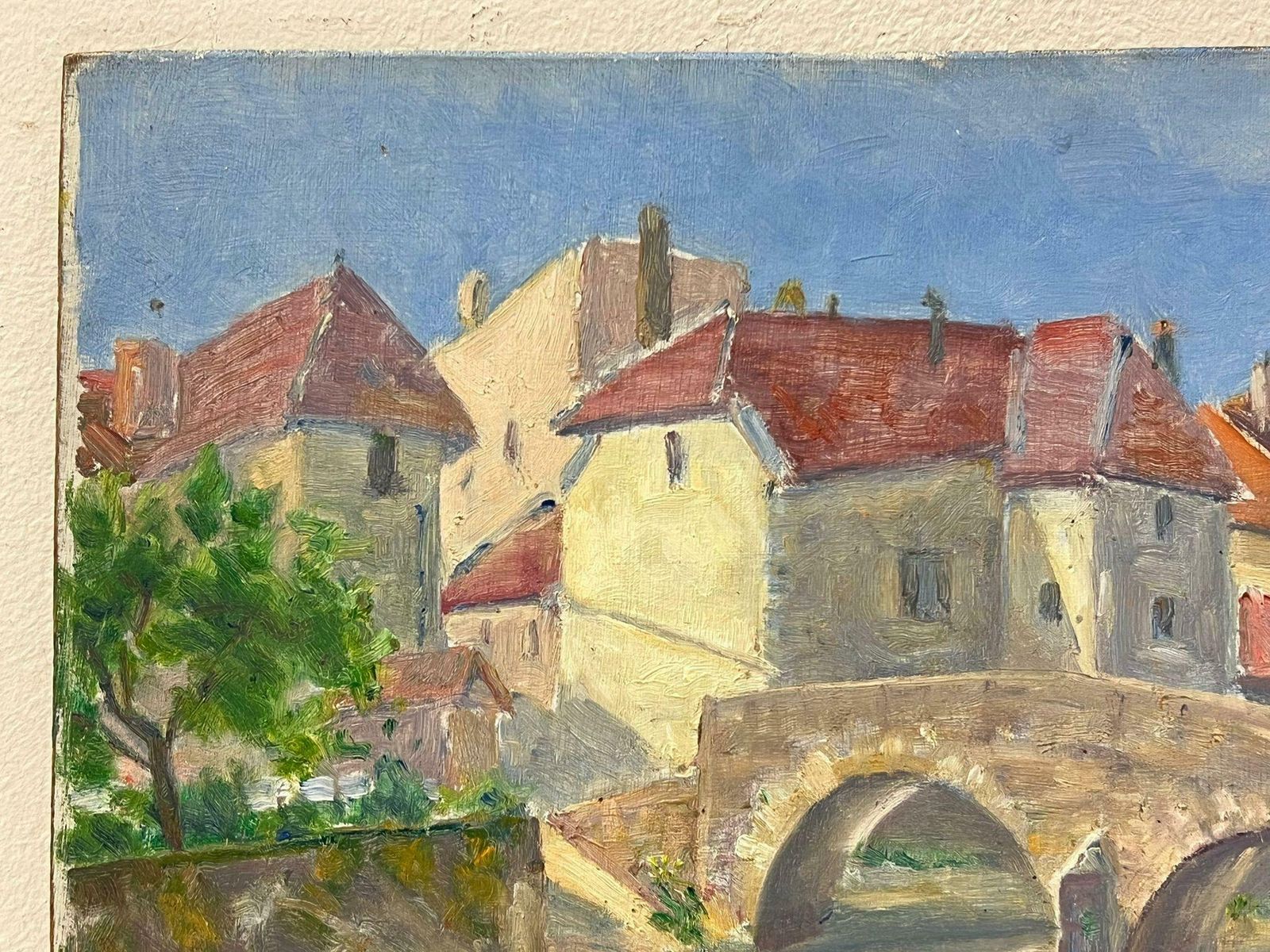 Regine Davidcharming Village With Stone Bridge Over A Flowing River French Countryside 1950's photo 560.0