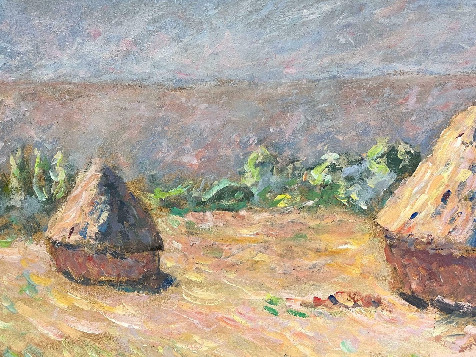 Fanch Lelhaystacks In A Sunlit Filed Rural Summer Landscape Oil Painting 20th Century photo Art