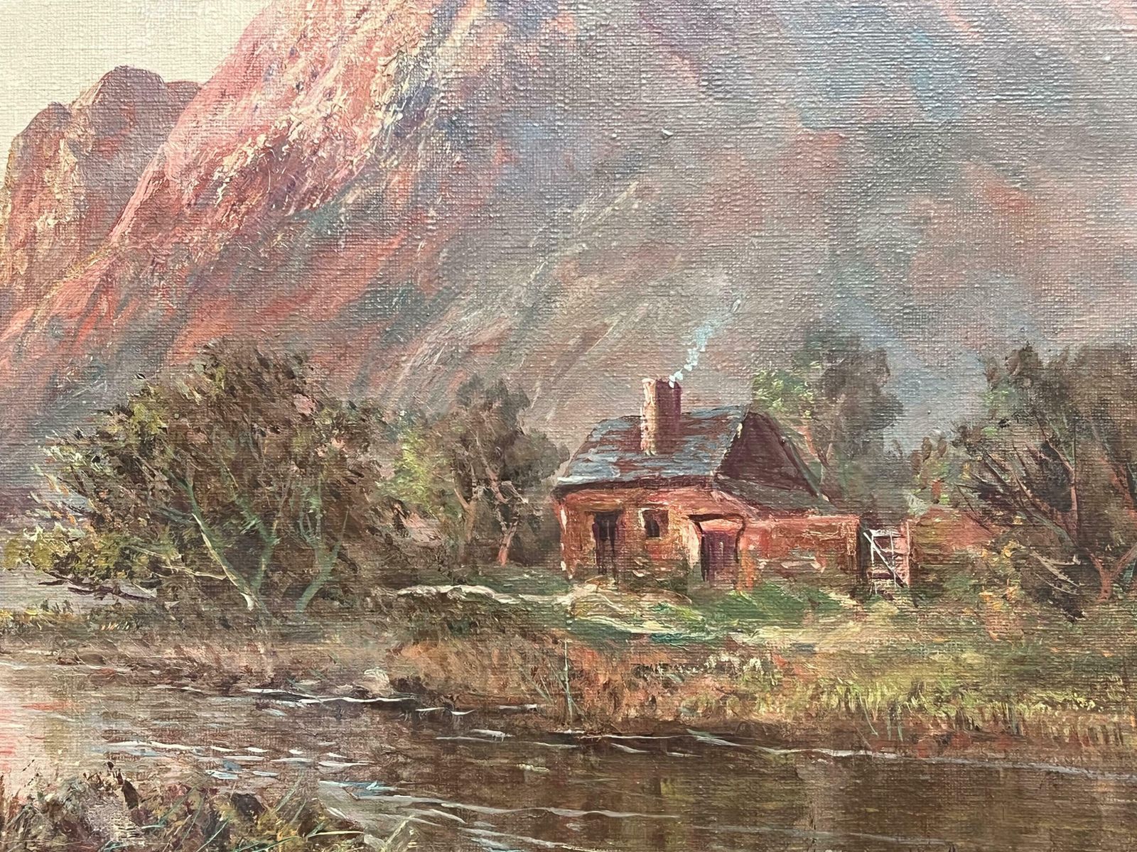 F. E. Jamiesonantique Scottish Highland Quiet Lakeside Cottage In The Shadow Of Lochgoilhead 1920's photo 1700.0