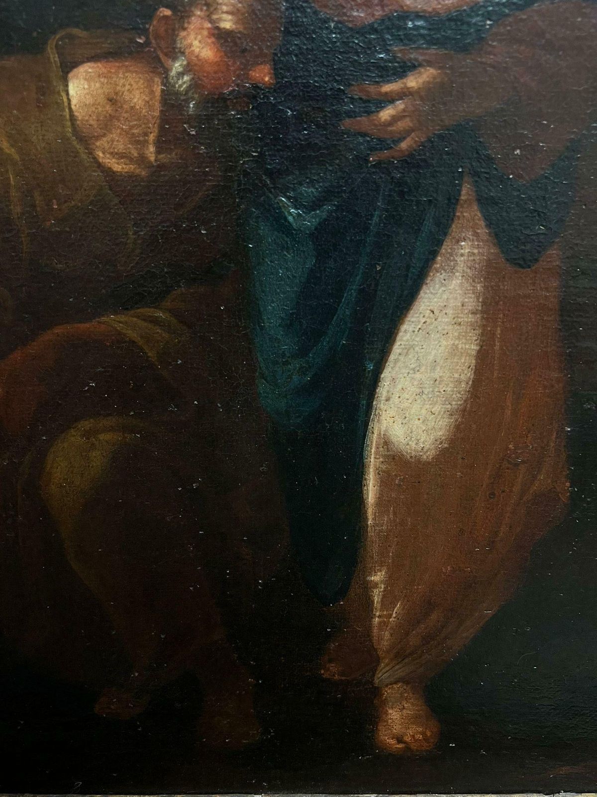 17th Century Italian School17th Century Large Italian Old Master Oil Christ And The Penitent Canaanite 17th Century photo vintage
