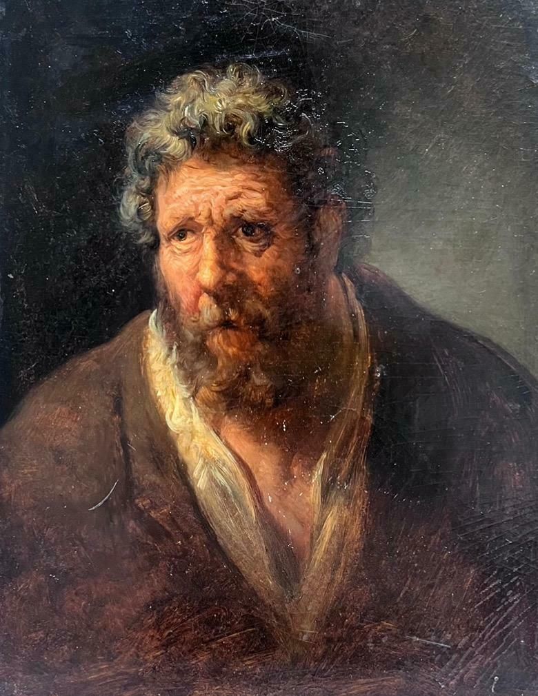 Italian 19th Centuryearly 1800's Italian Oil Painting Portrait Of Bearded Man Saint Peter Apostle photo furniture