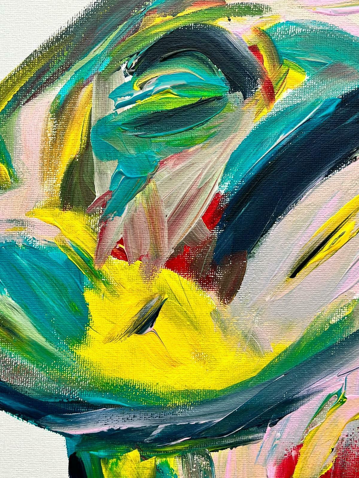 Bolly Frostcontemporary British Abstract Portrait Painting Figure Reaching For A Kiss photo for sale