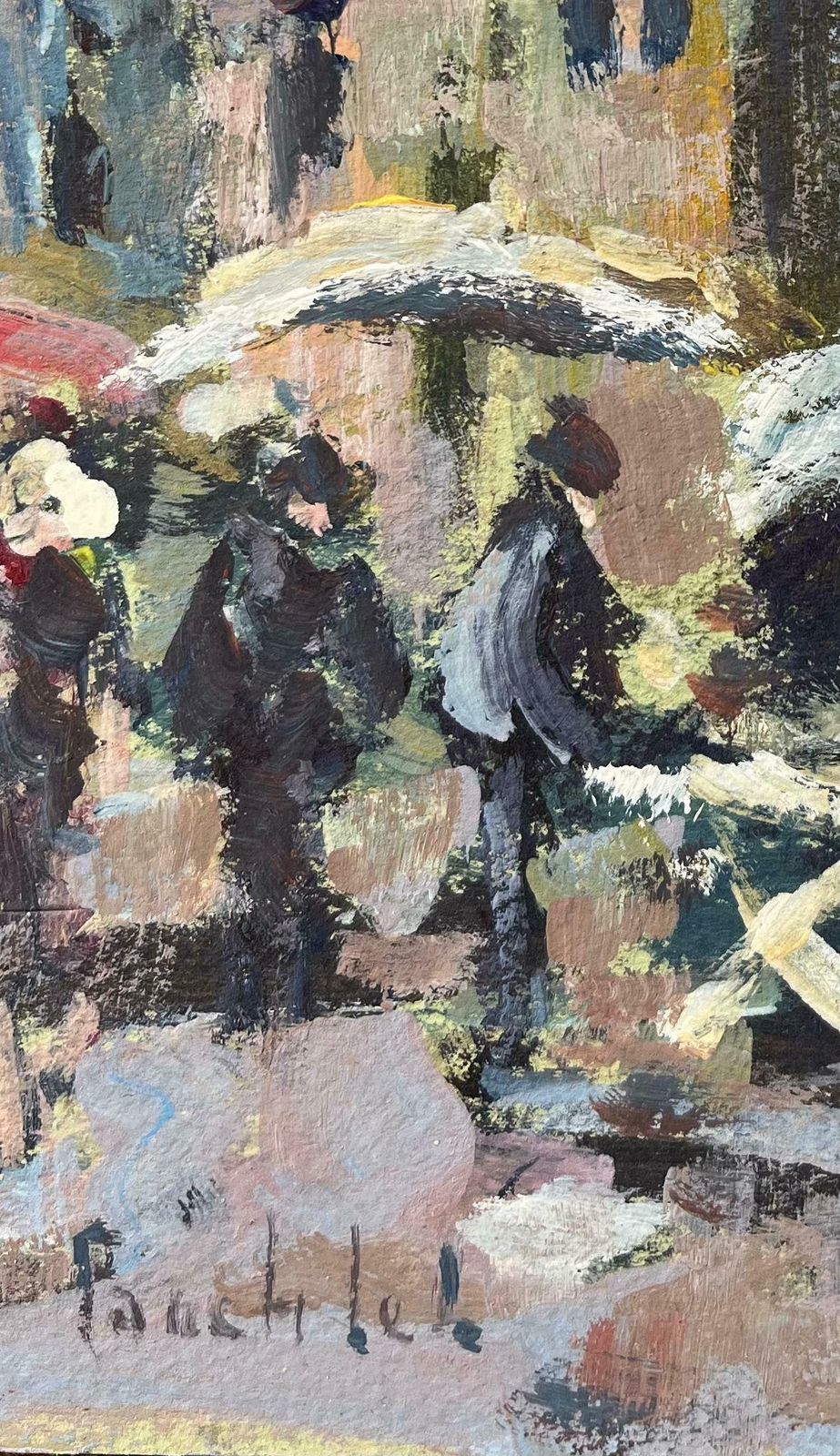 Fanch Lelfrench Impressionist Oil Painting Of Le Marché" Market Scene2003 photo Art