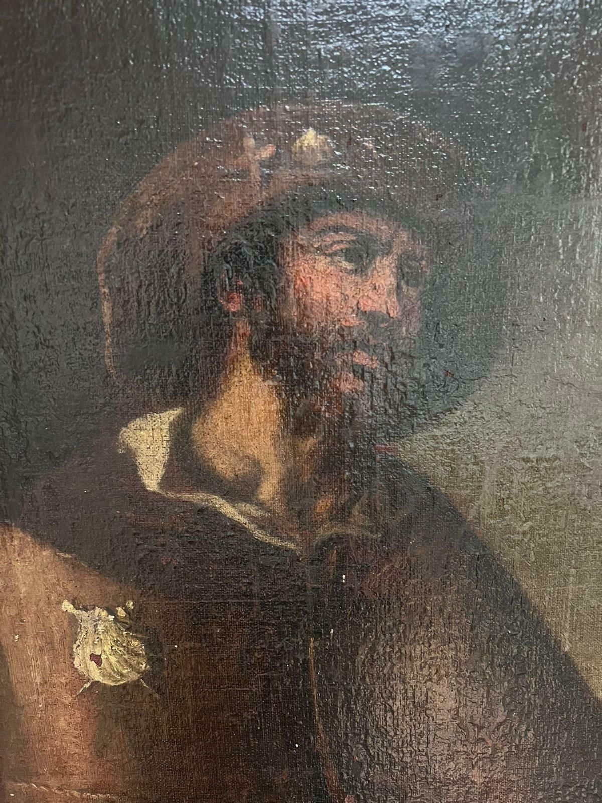 Spanish Old Masterhuge 17th Century Spanish Old Master Oil Painting Wounded Pilgrim With Angel17th Century photo 4480.0