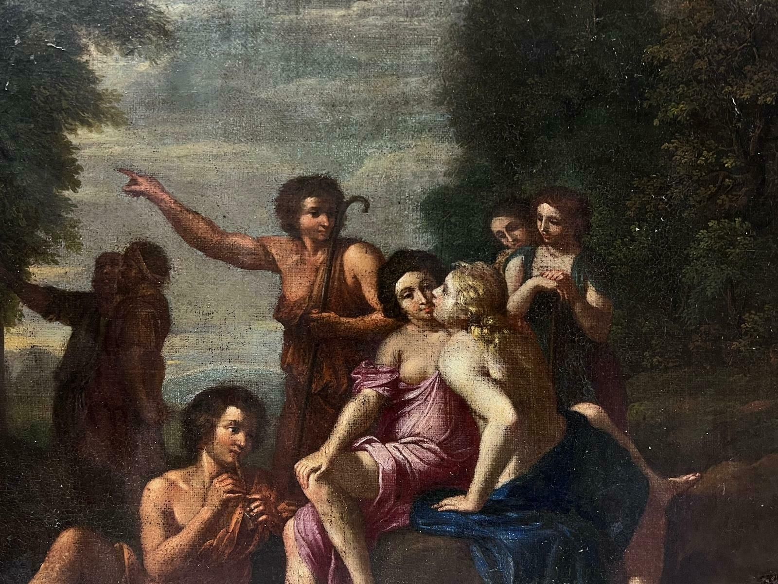 17th Century French Old Master Oil Painting Classical Robed Semi Nude Figures photo Art