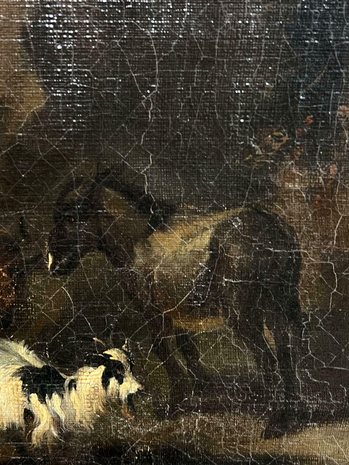 Large 17th Century Dutch Old Master Oil Painting Figures Animals Landscape17th Century photo buy