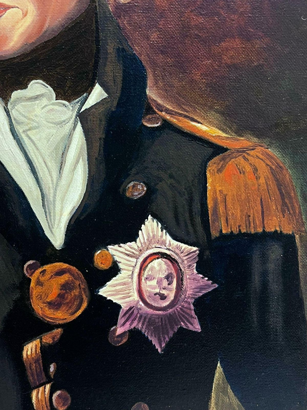 20th Century British Schoolvice Admiral Lord Nelson Signed British Oil Painting On Canvas photo vinterior