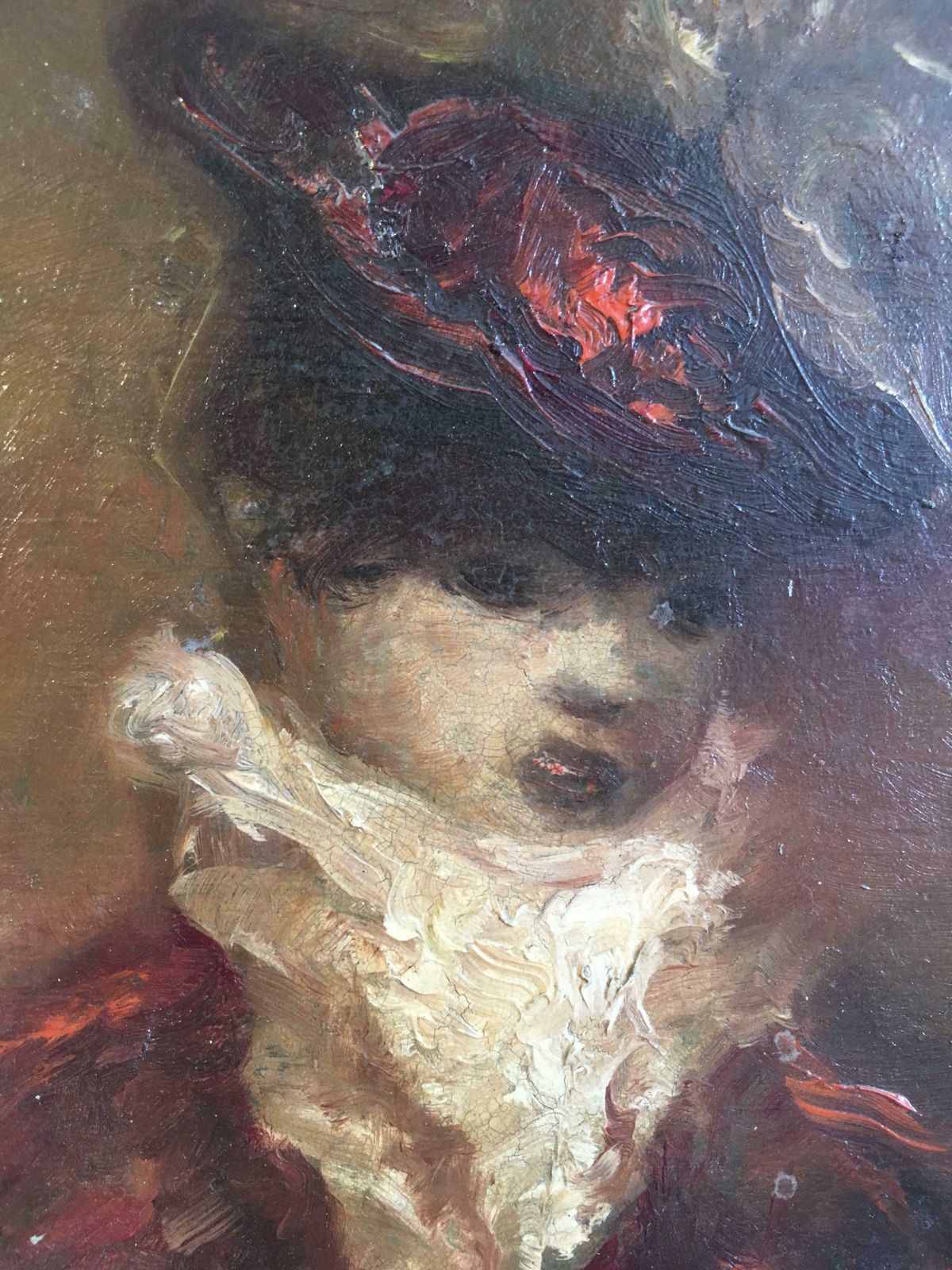 Unknownlady Of Importance, Colourful Impressionist Oil Painting, Framedc.1960's photo buy