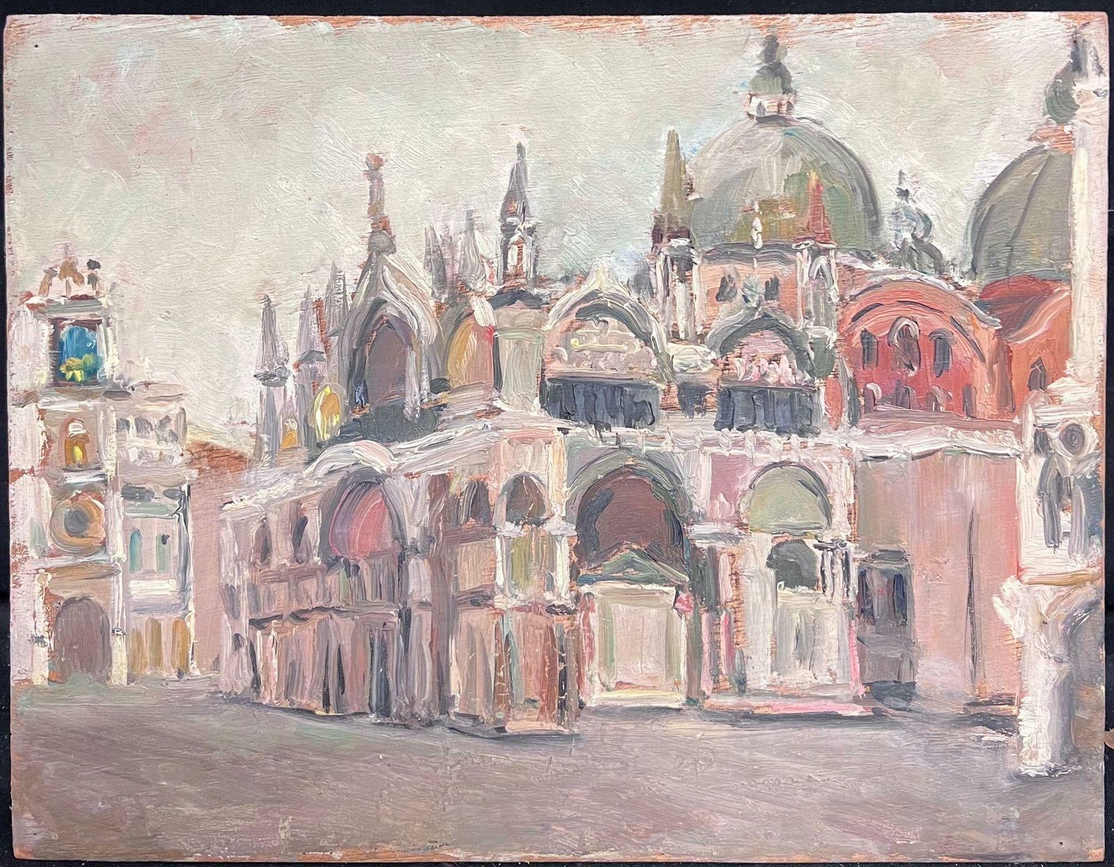Regine Davidmid 20th Century 1950's French Post Impressionist Oil Doges Palace Venice 1950's photo furniture