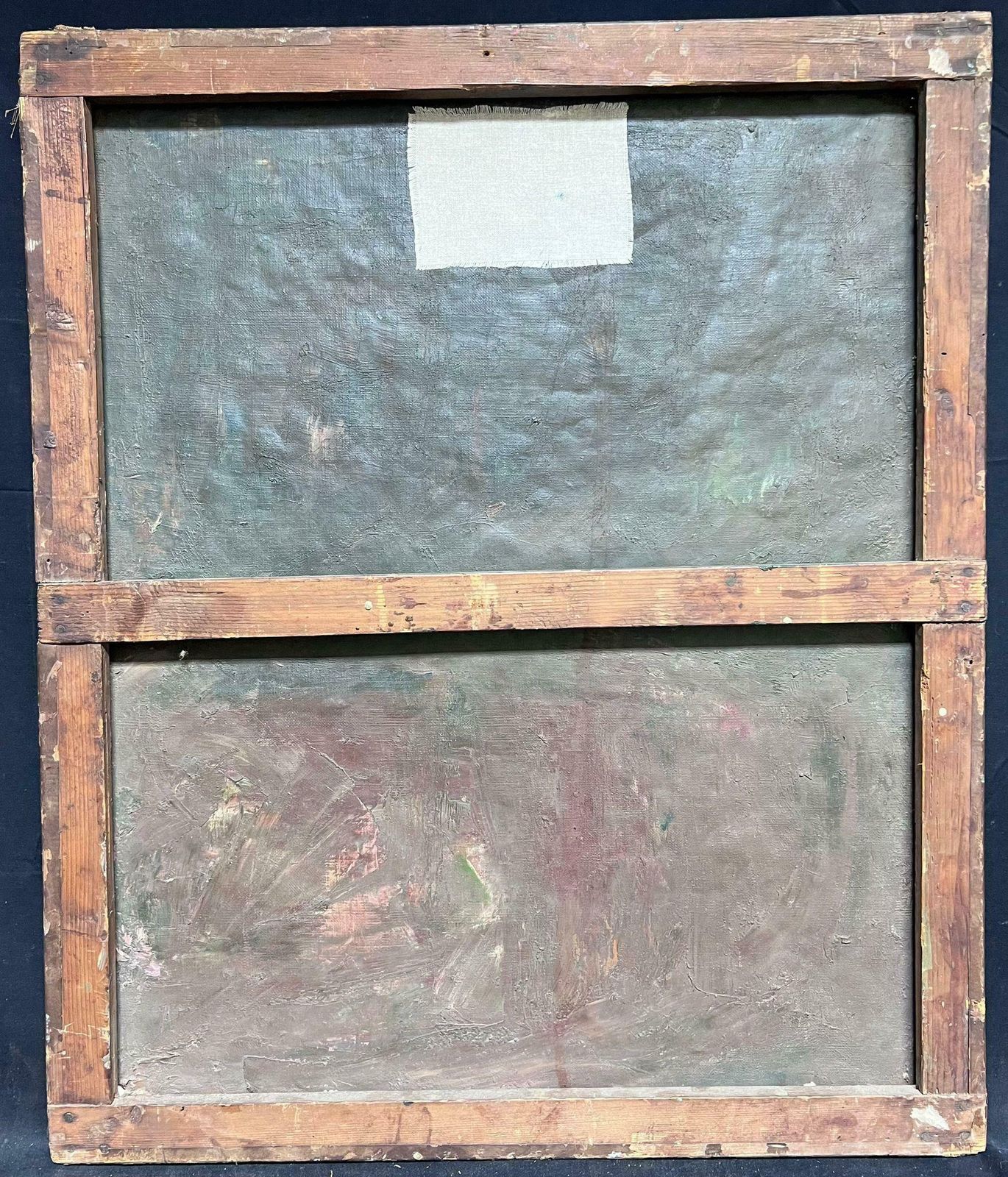 764.0 French School1940's French Post Impressionist Signed Oil Very Thick Impasto Pink Flowers 1945 photo