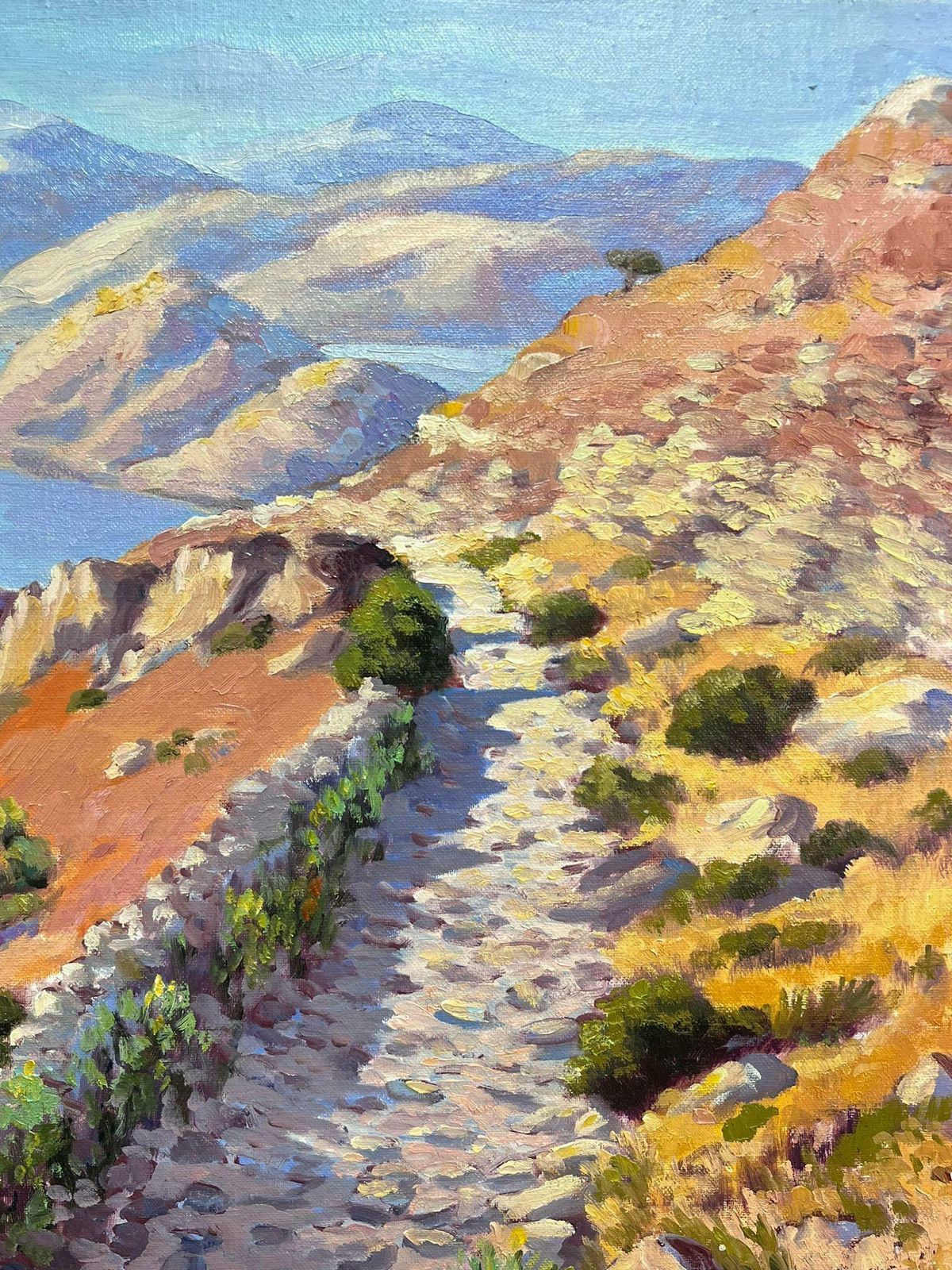 Georges Bordonovelarge French Contemporary Oil Painting Islands In The Sea Off Coastline1997 photo Art