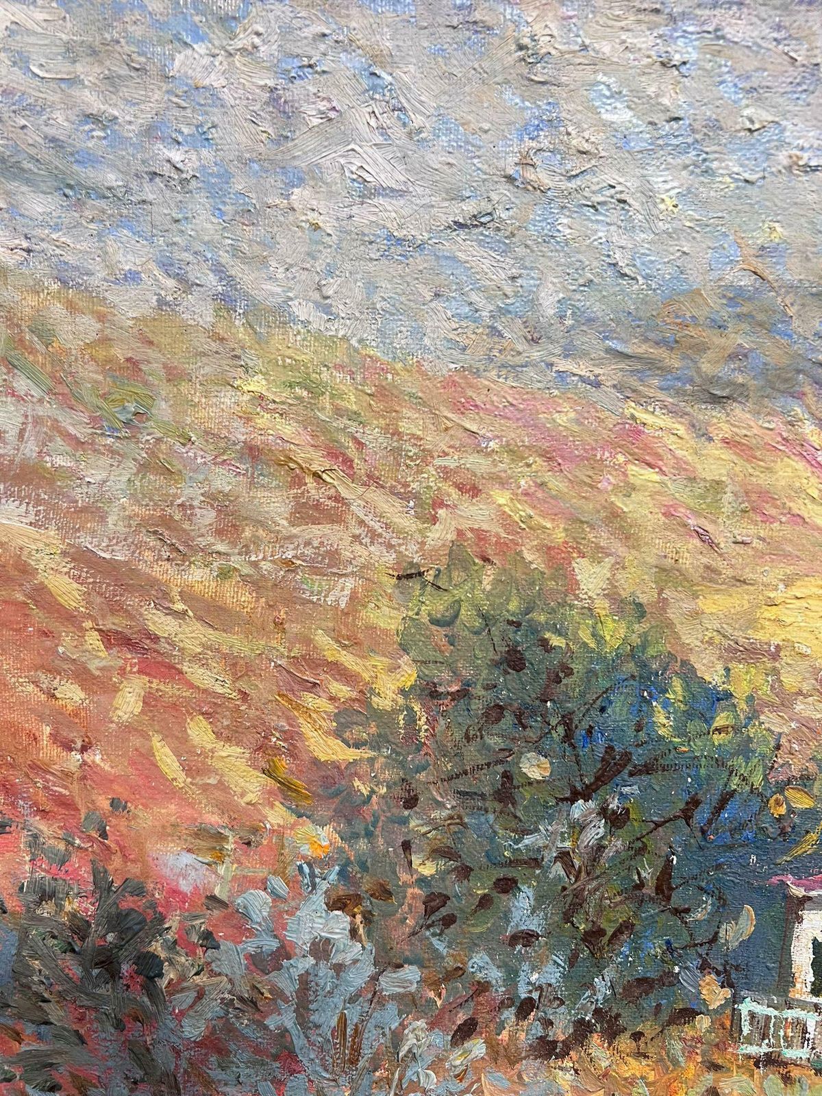 French Schoolfrench Impressionist Signed Oil Painting Provencal Landscape With Stone House20th photo 789.0