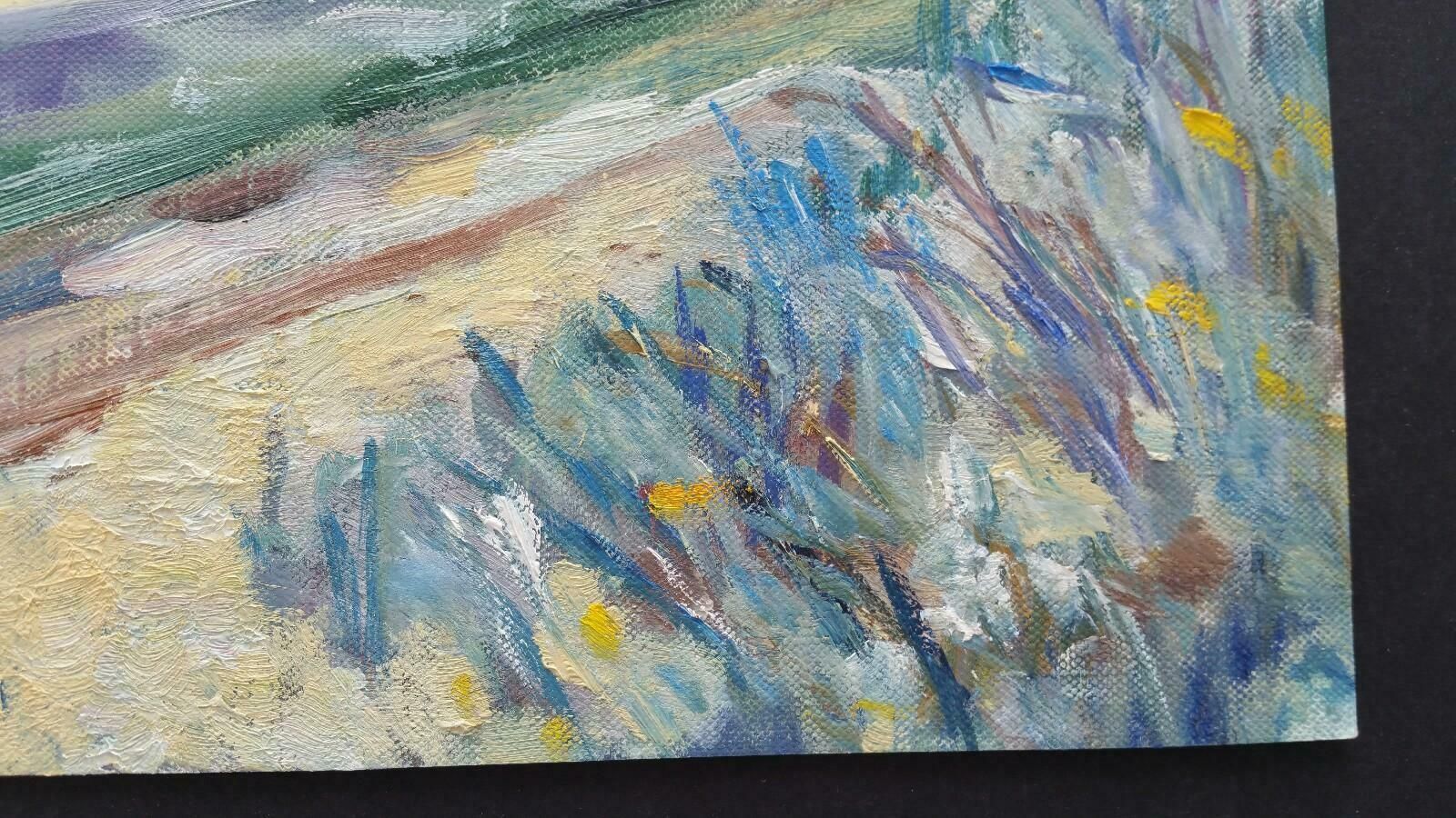 photo for sale Unknown20th Century French Oil Painting A Coastal Villagelate 20th Century
