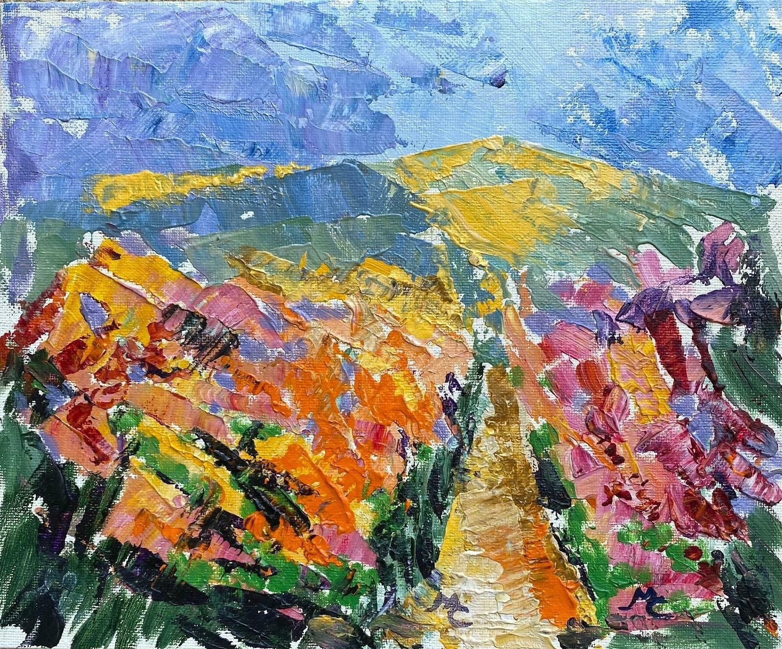 Maggy Claryssemulti Colored French Impressionist Oil Painting With Path And Mountainscapec.2000