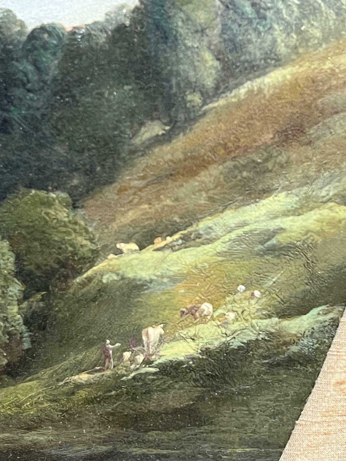 Art George Alexander (British, 1832 1913)very Large Victorian English Circular Oil Painting Kirkeneaton, Nr Pontefract1855 photo