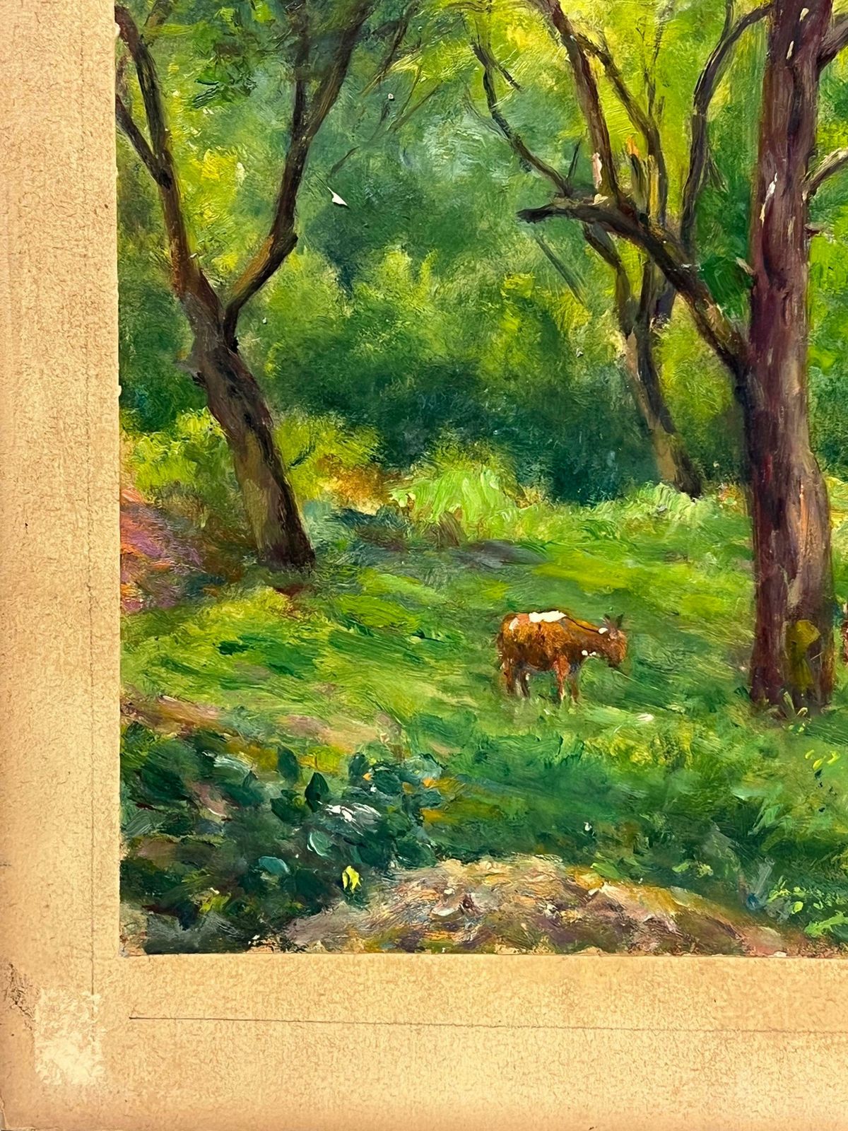 Regine Davidpeaceful Woodland Scene With Grazing Deer Amidst Verdant Trees Forest Landscape1950's photo Art