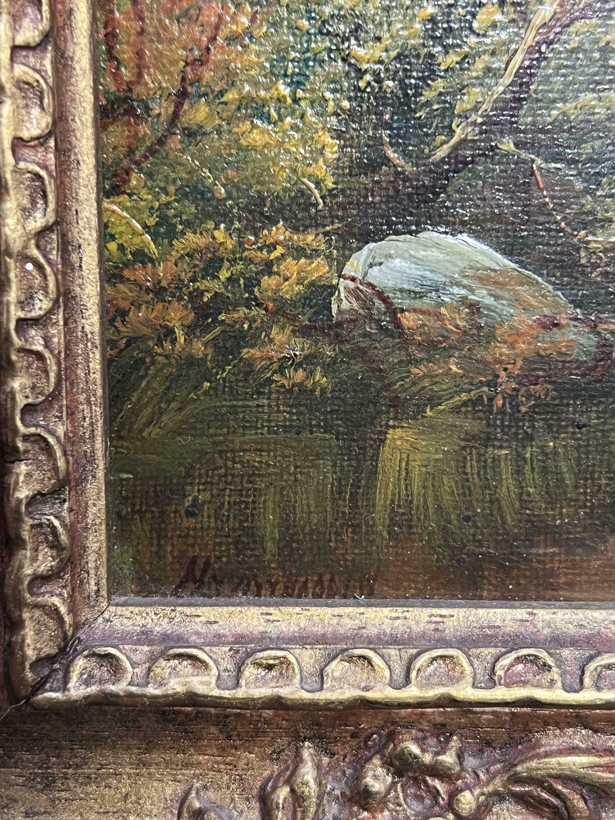English Victorian Oil Signed 19th Century British Oil Painting Angler On Golden Light River19th Century photo buy
