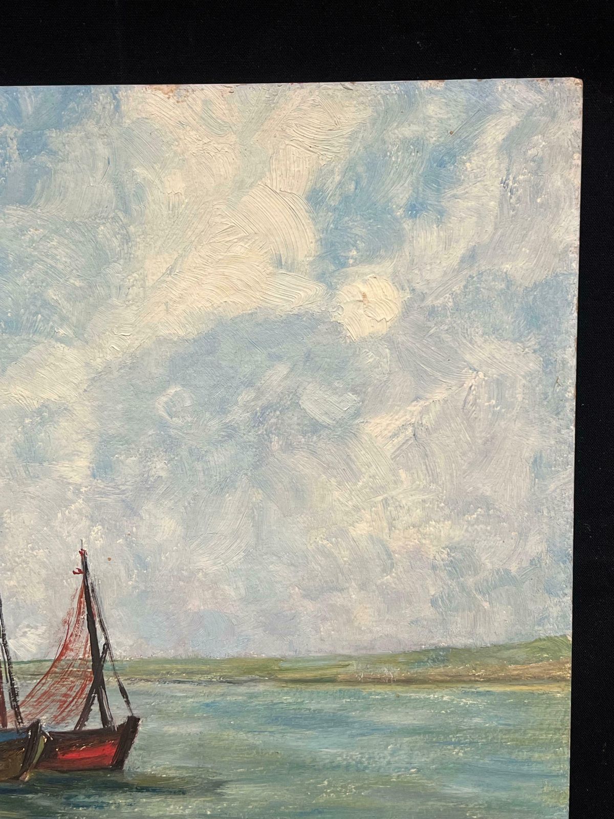 Simone Forge1950's French Impressionist Fishing Boats Moored Harbour Estuary photo 906.0