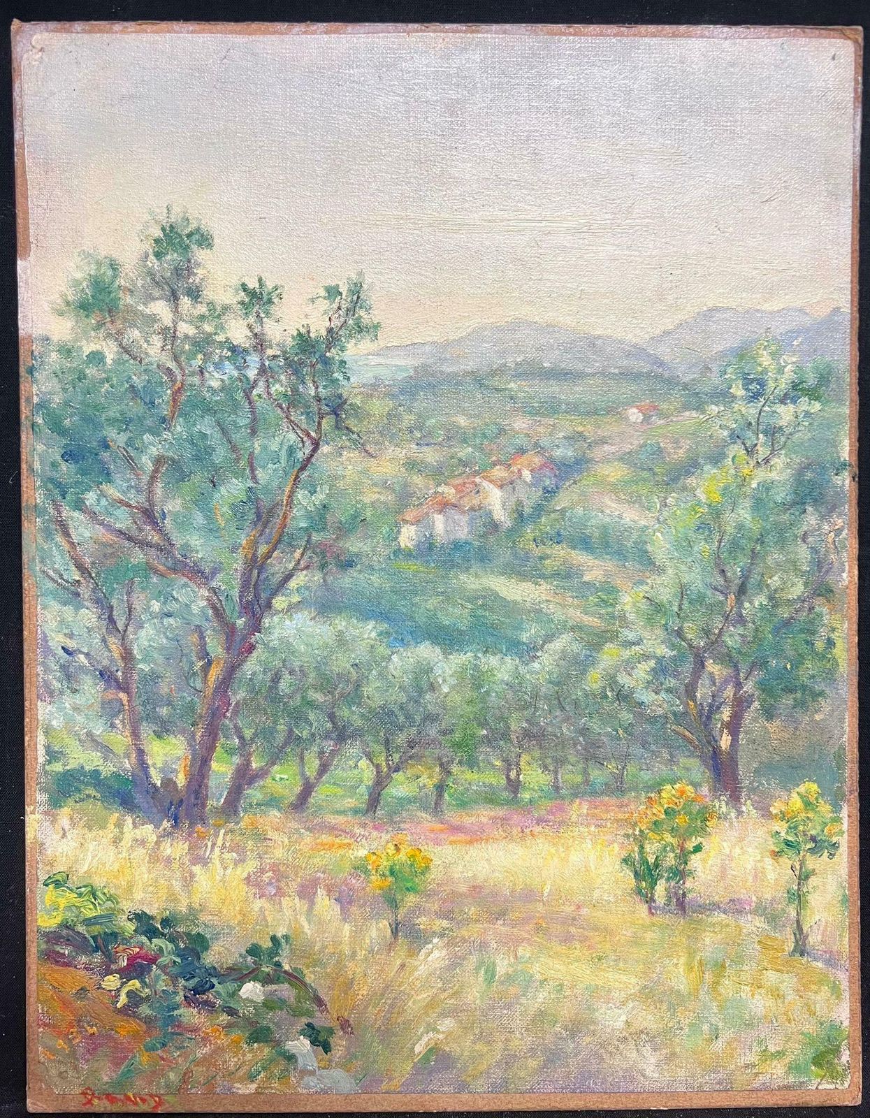Regine Davidfrench Olive Grove In A Sunlit Valley Serene Oil Painting1950's photo furniture