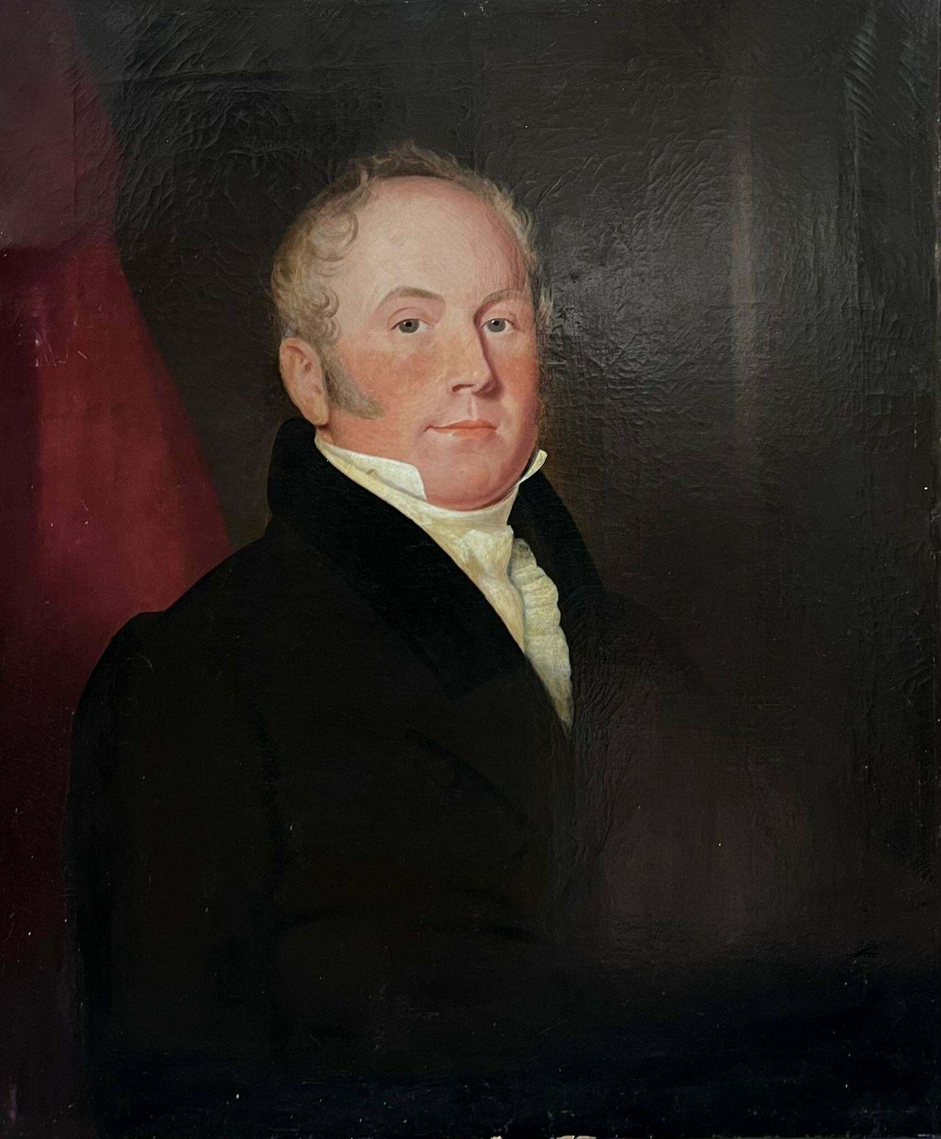 Victorian English19th Century English Victorian Oil Painting On Canvas Portrait Of A Gentleman19th Century