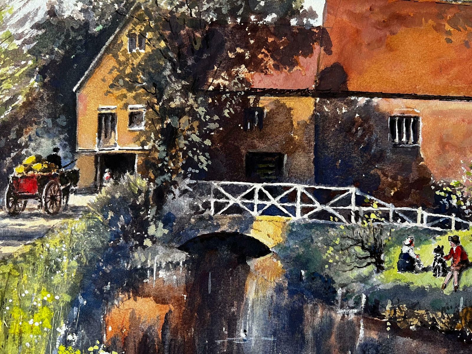 Norman A Olleyautumnal River Bridge Landscape Refelection By The Mill Pond photo 713.0