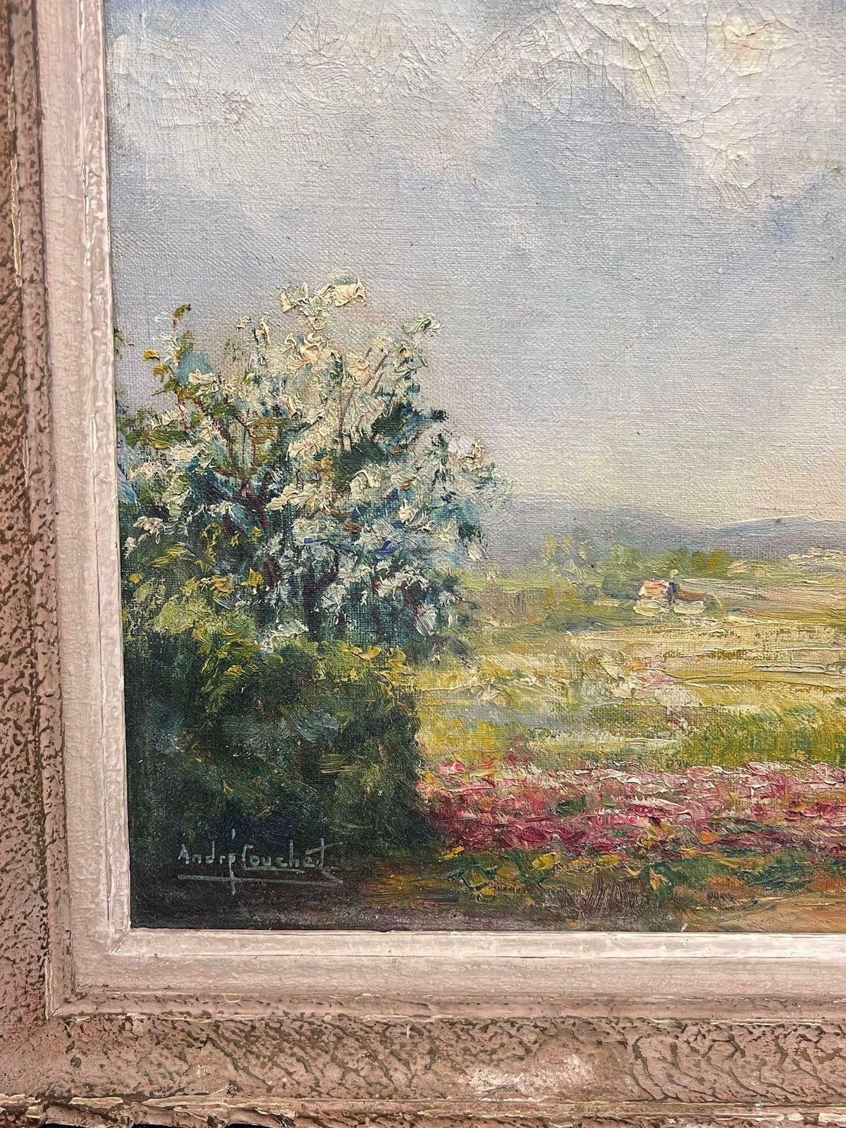 André Couchetspring Blossoms In A Countryside Landscape Painting French Impressionist Oil photo Art