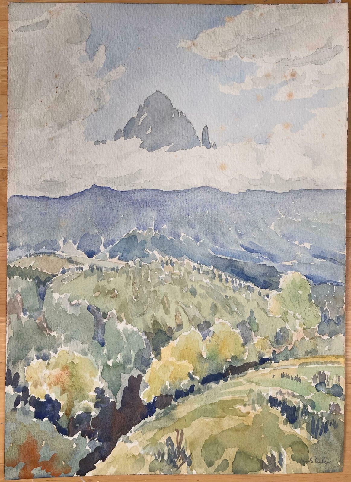 Ian G. Walkerfinely Detailed British Watercolor Topographical Of Mount Kenya In East Africa20th Century photo furniture