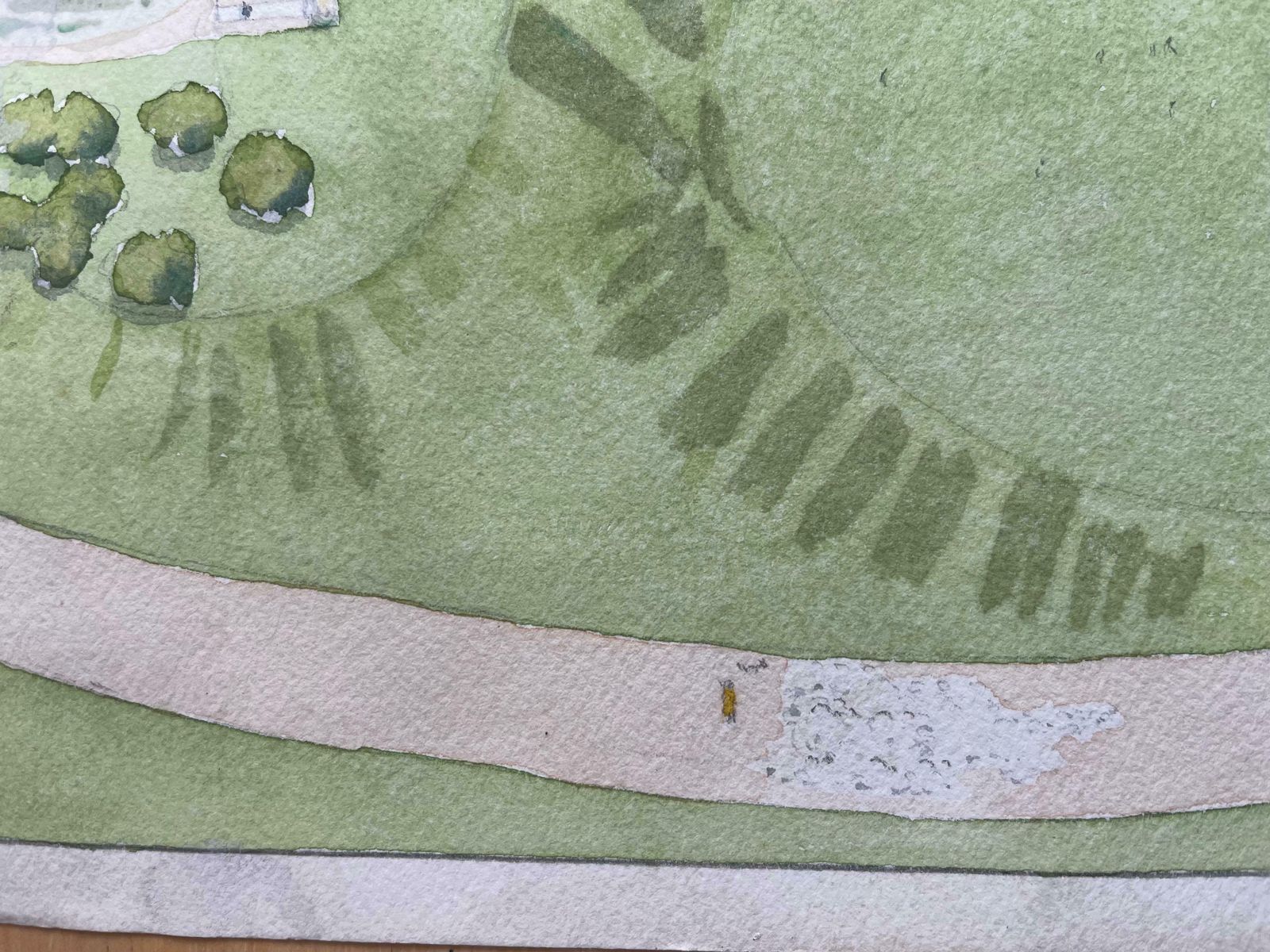 Ian G. Walkerfinely Detailed British Watercolor Topographical Of A Sheep Farm On Mount Kenya20th Century photo 305.0
