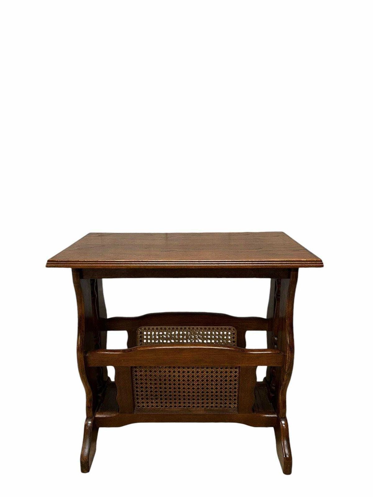 Vintage Bergere Panelled Magazine Rack / Solid Oak C1980 photo for sale