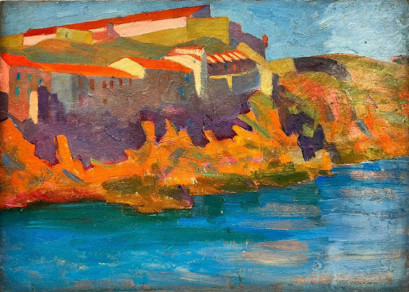 Suzanne Crochetsouth Of France Coastal Buildings 1930's French Post Impressionist Oil Paintingc. 1930's