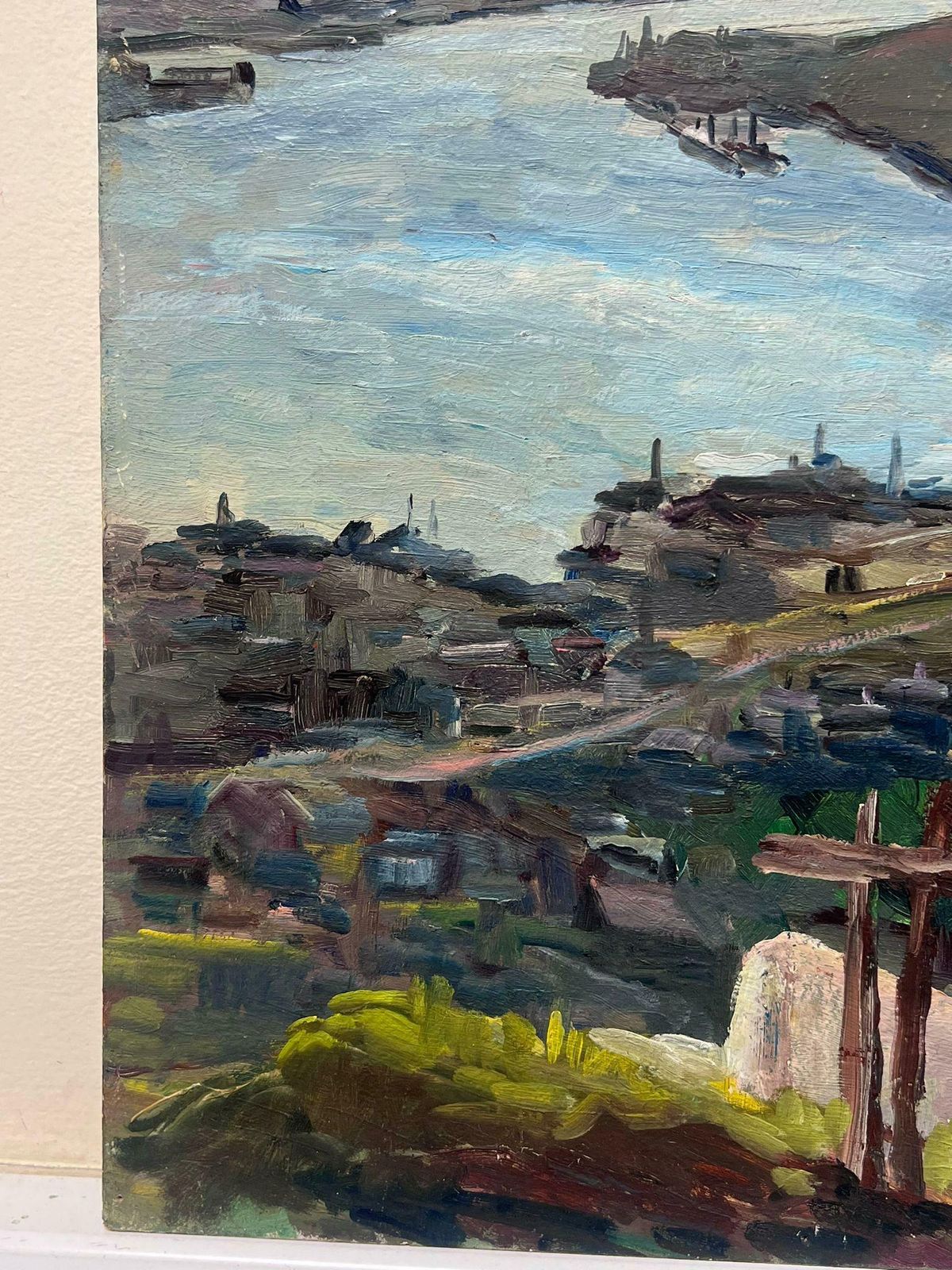 Regine Davidmid 20th Century 1950's French Post Impressionist Oil Coastal Inlet Estuary1950's photo for sale