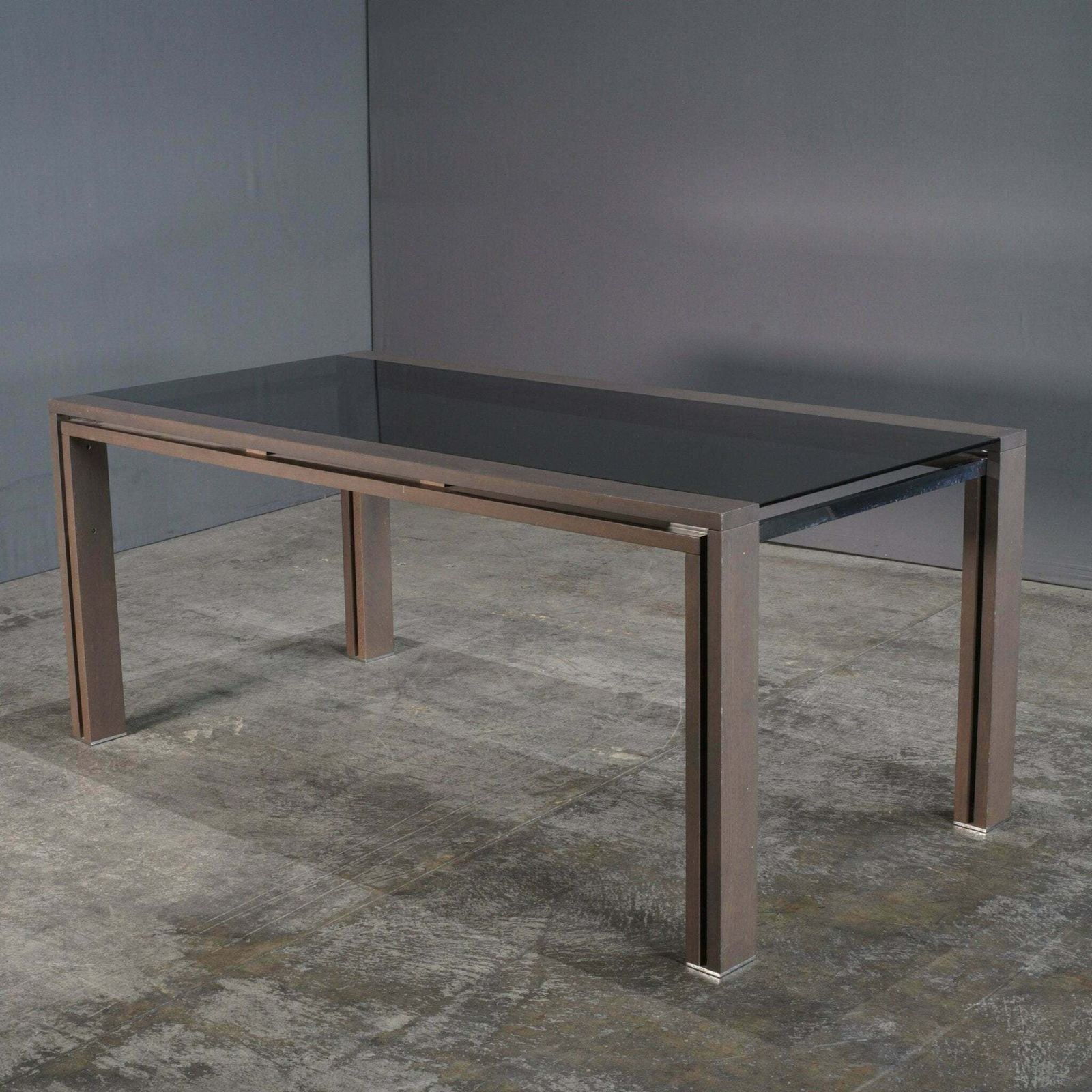 Roche Bobois Anthracite And Smoked Glass Box Dining Table photo Furniture