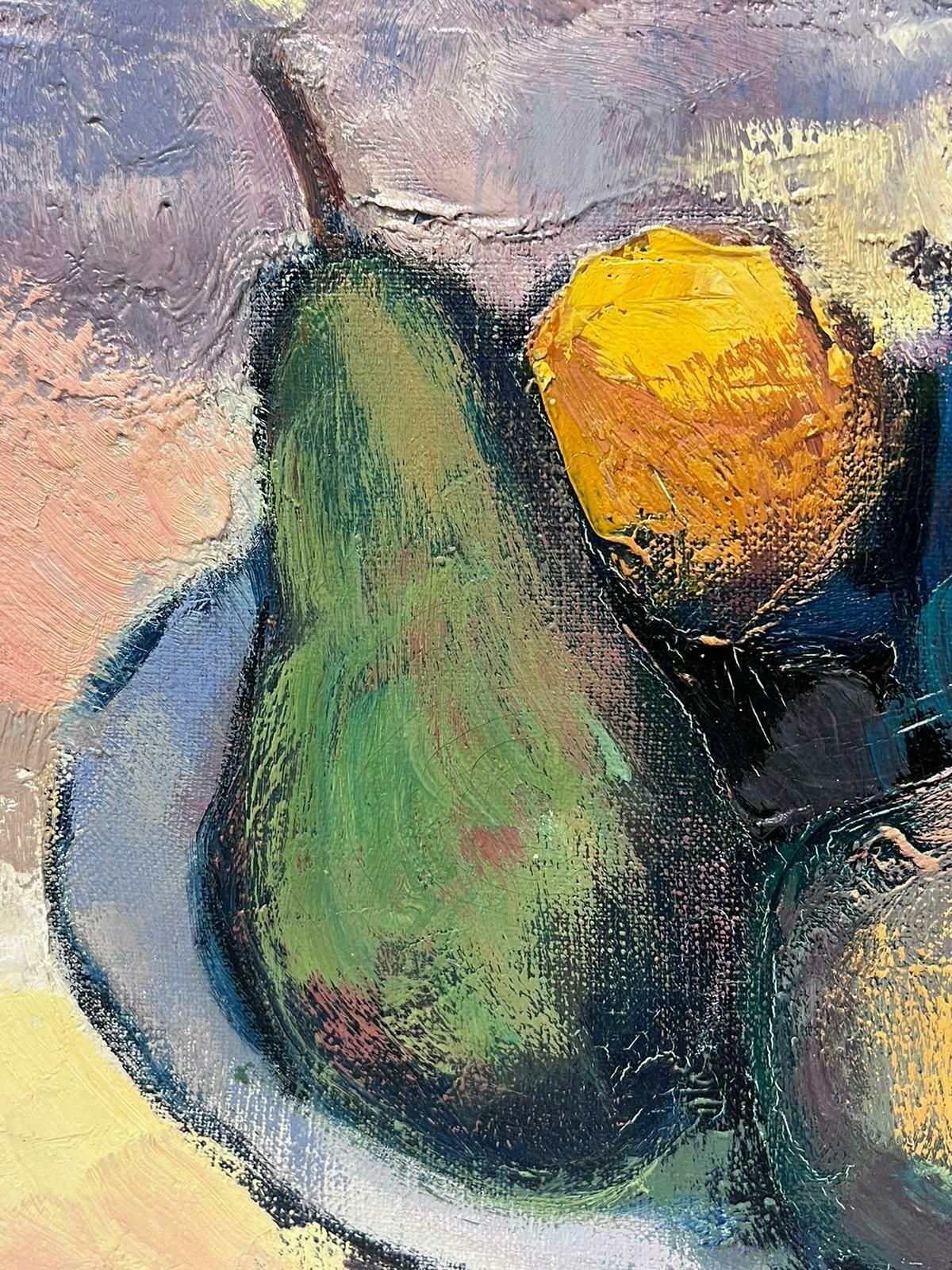 Guy Benardlarge French Post Impressionist Signed Oil Tulips, Apples & Pears Still Life photo Art