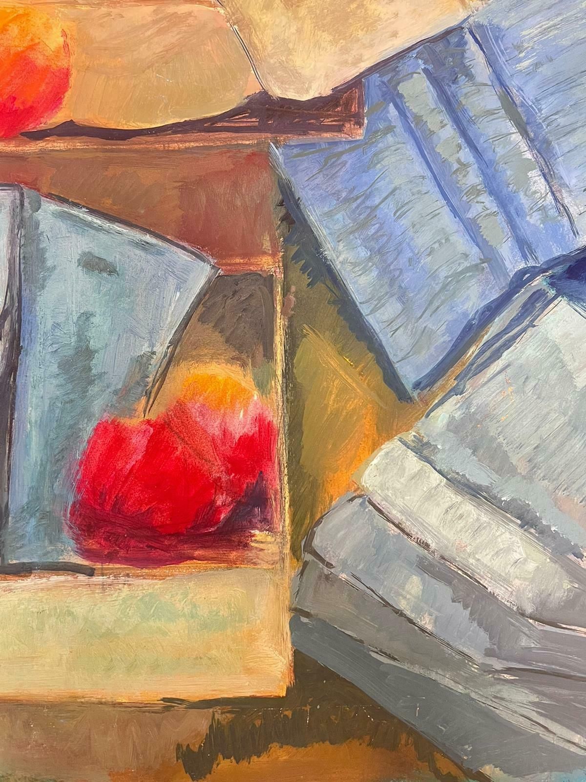 Guy Nicodabstract French 20th Century Painting Newspapers And Flowers In Vase photo for sale