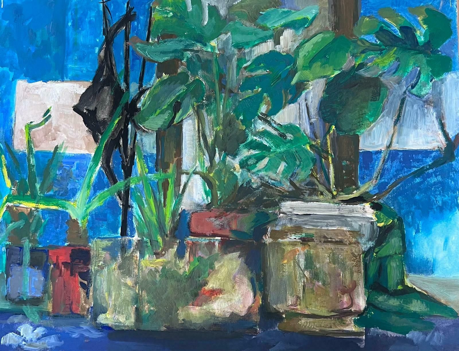 Guy Nicod French 20th Century Monstera Deliciosa And Aloe Vera Plants Still Life