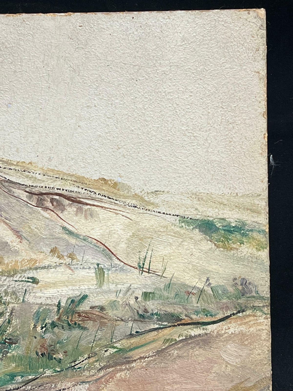 Simone Forgeimpressionistic Landscape Of White Rolling Hills And Green Sparse Vegetation19th Century photo Art