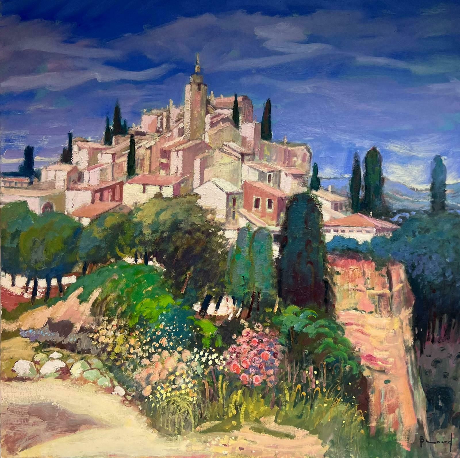 Guy Benardgordes Village Luberon Provence Huge Original French Oil Painting On Canvas