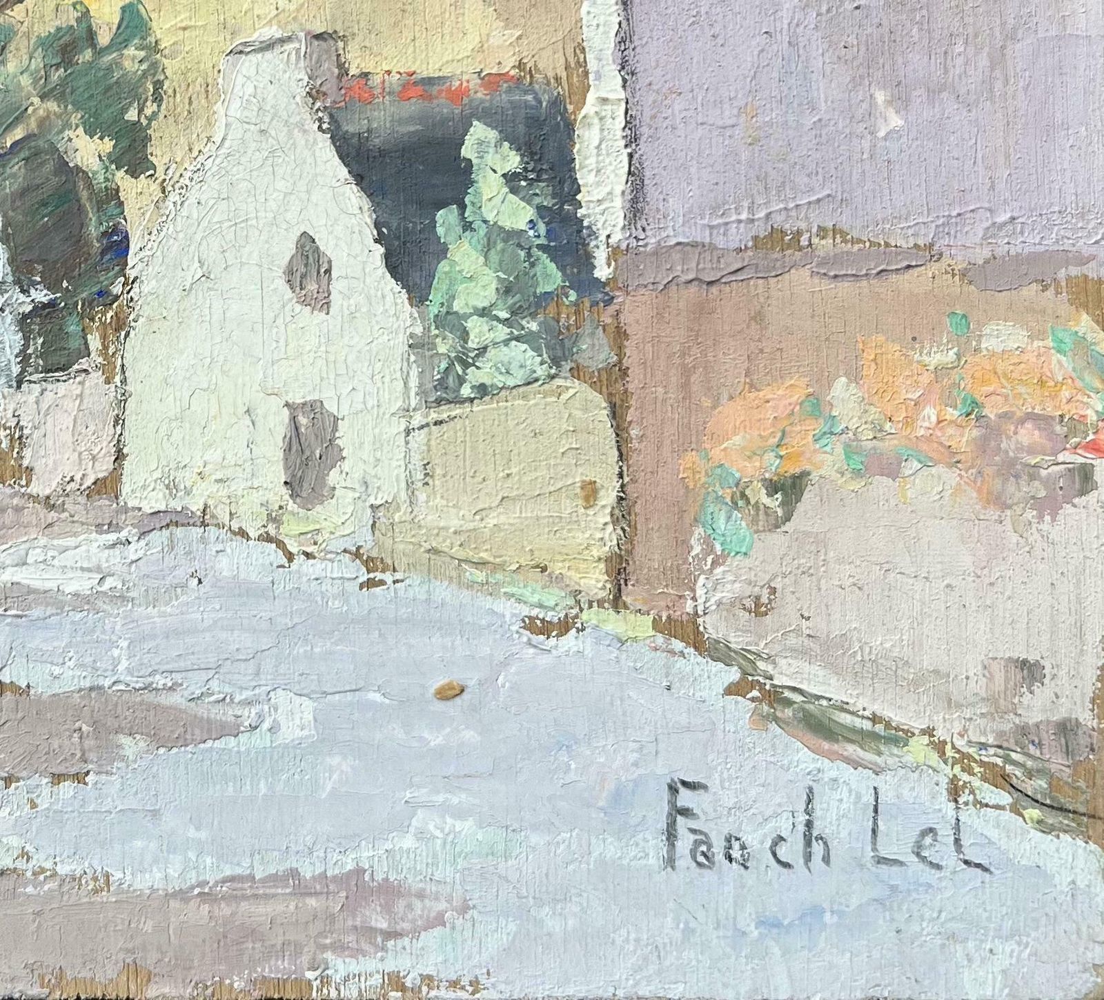Fanch Lelfrench Village Landscape In Impressionist Style1996 photo for sale