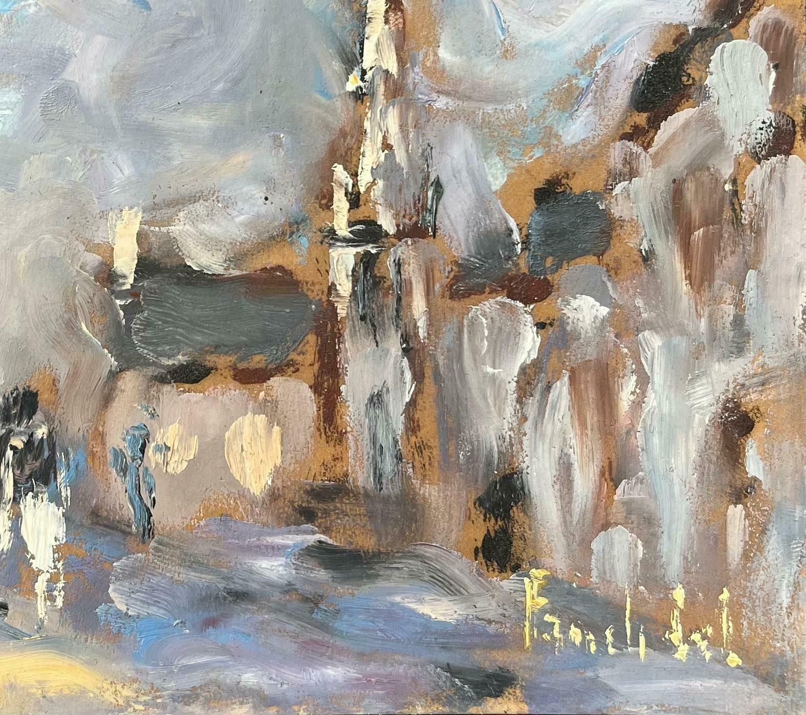 Fanch Lel"Rue De Village Animée" French Oil Painting Of A Village Street Scene2002 photo for sale