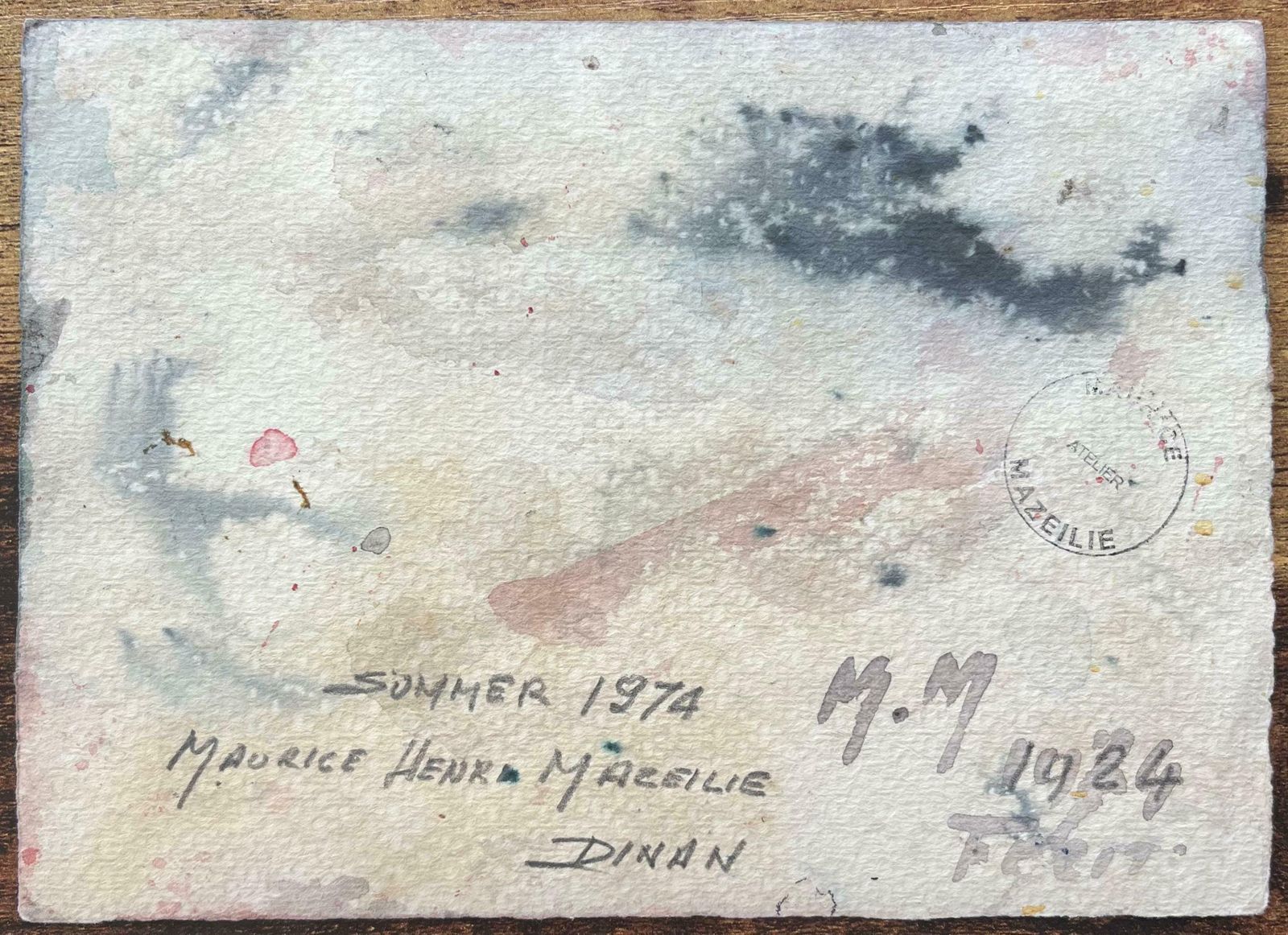 Maurice Mazeiliefrench Impressionist Watercolor Of A Stone Bridge Over A River In Dinan1974 photo vinterior