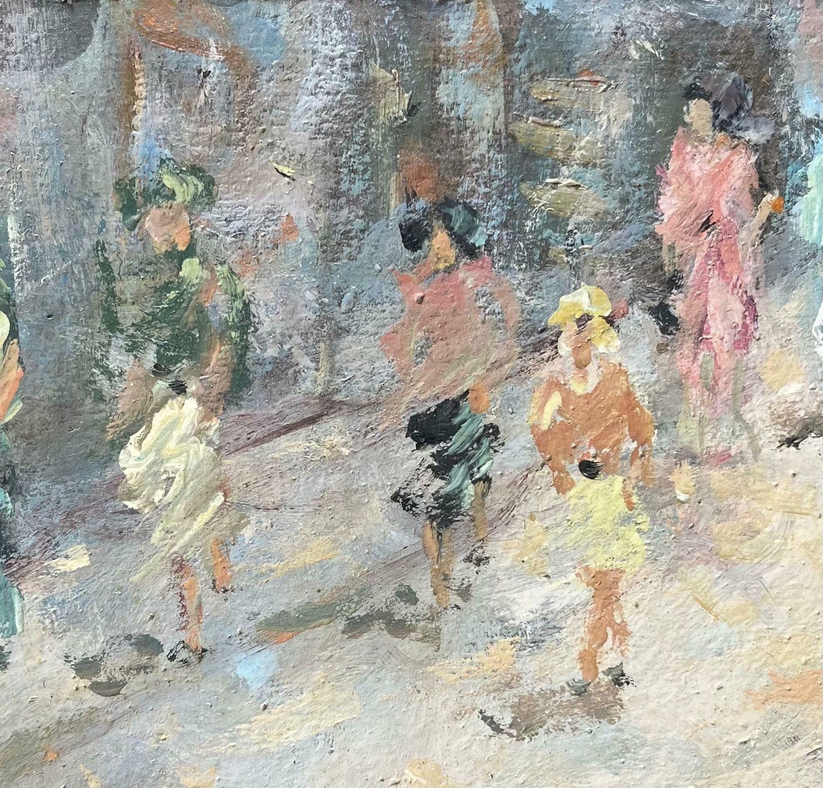 Fanch Lelfrench Impressionistic Street Scene With Figures In Summer Light20th Century photo Art