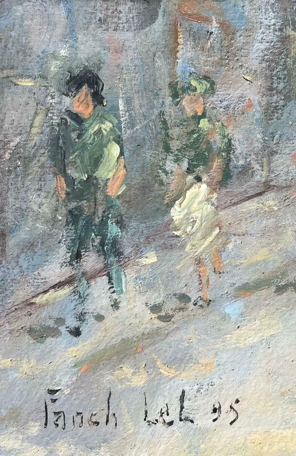 Fanch Lelfrench Impressionistic Street Scene With Figures In Summer Light20th Century photo 561.0