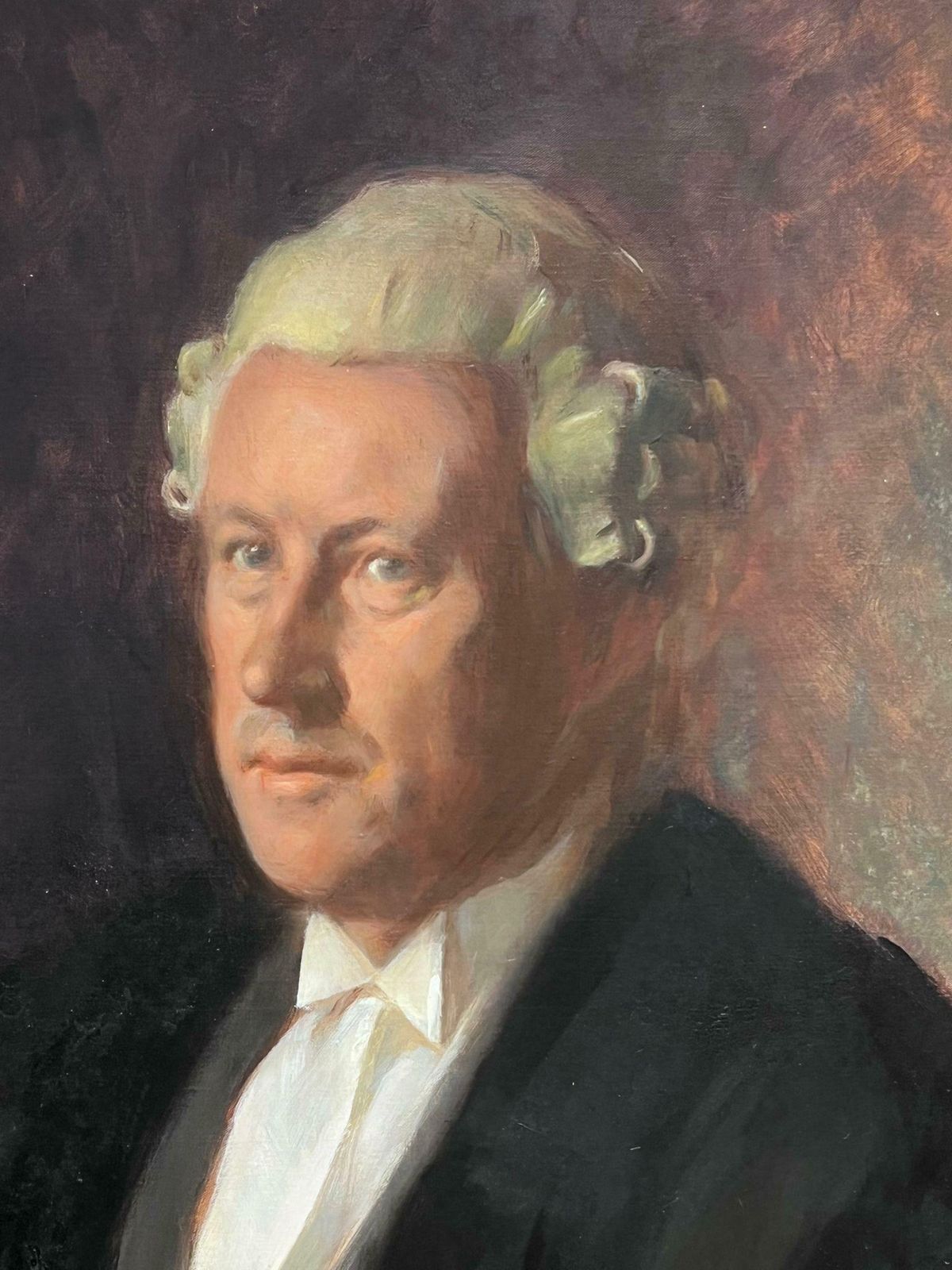 Victor Hume Moodylarge 1970's British Portrait Of A Lawyer/ Barrister In Wig Signed Oil Painting 1974 photo buy