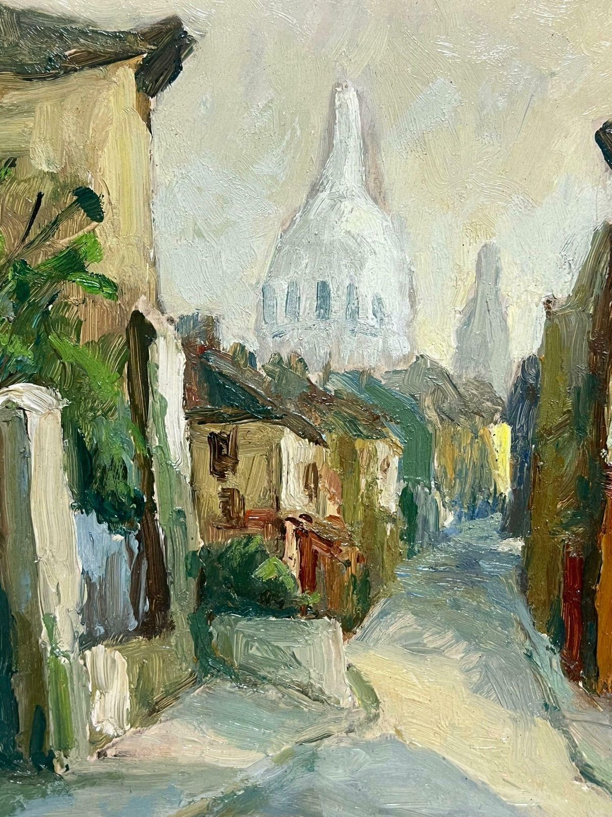 French Schoolmid 20th Century French Signed Oil Sacre Couer Montmartre Paris Original Frame photo buy