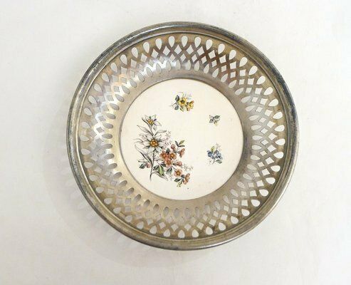 Home Decor Late 19th Century Earthenware & Metal Bread Basket By Max Dannhorn, 1890s photo