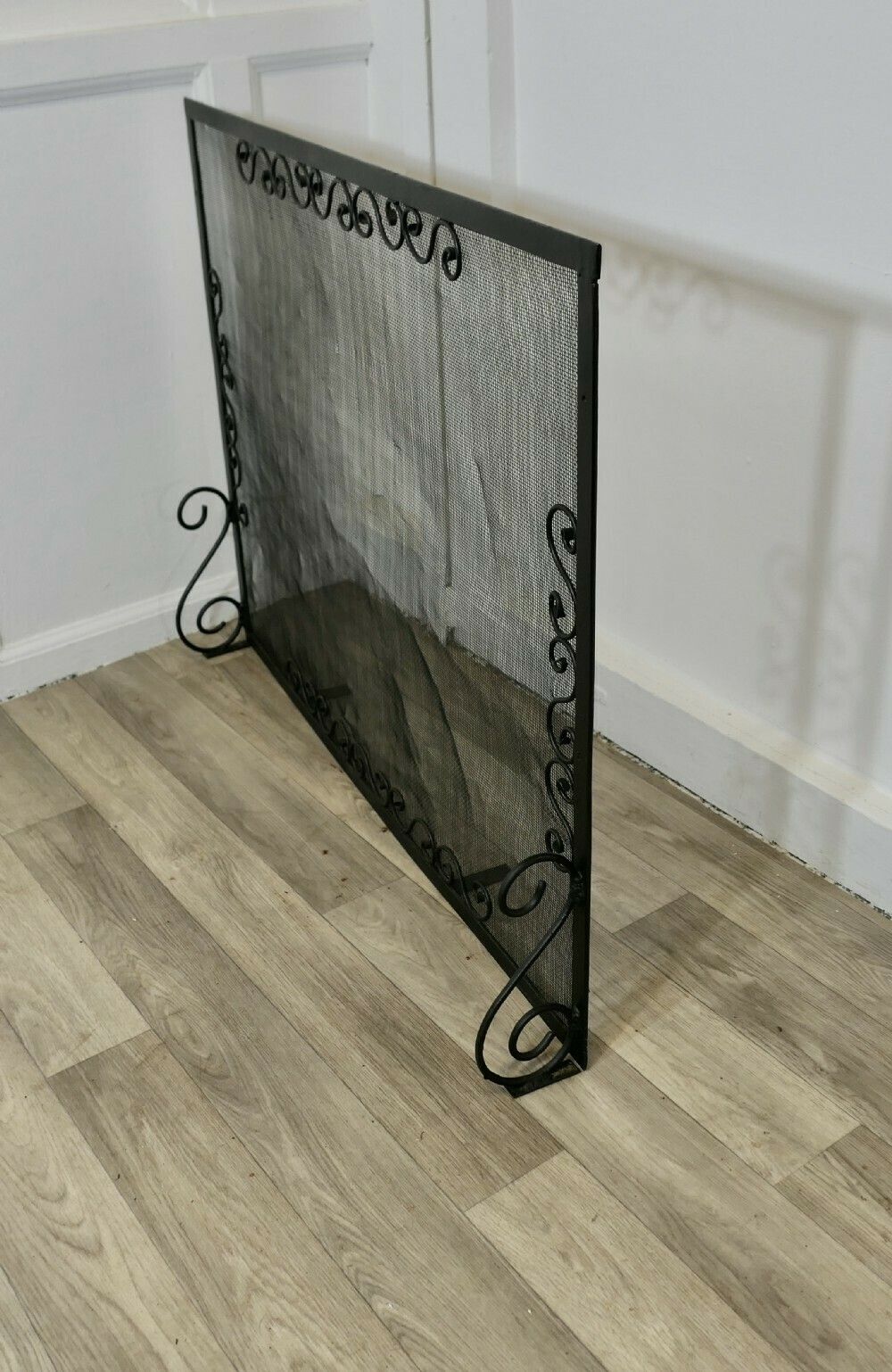Large Old Wrought Iron Fire Screen photo Home Fixtures
