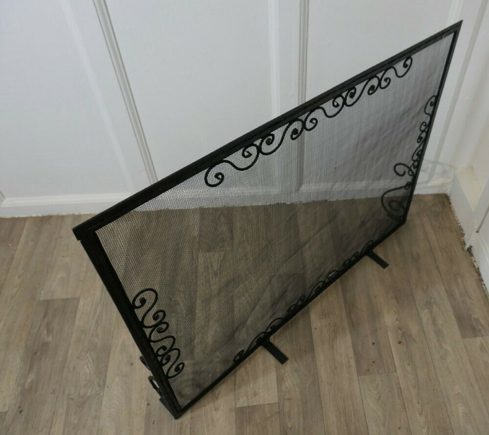Large Old Wrought Iron Fire Screen photo vinterior