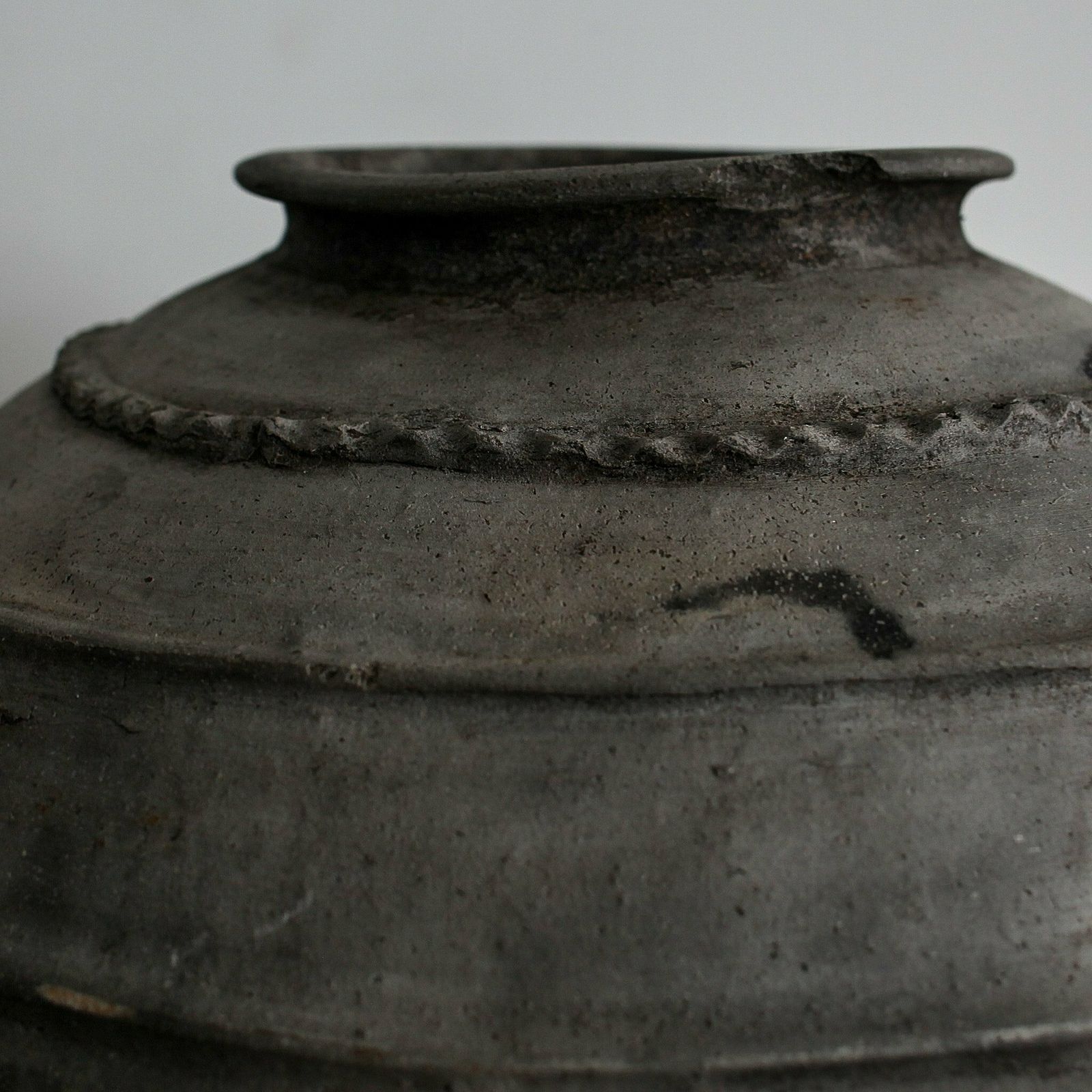 Large 19th C. Black Terracotta Portuguese Vessel photo for sale